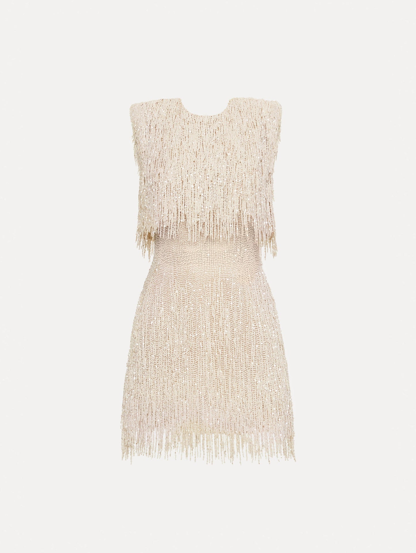 Pearl Fringe Cocktail Dress Cream / Oscar de la Renta