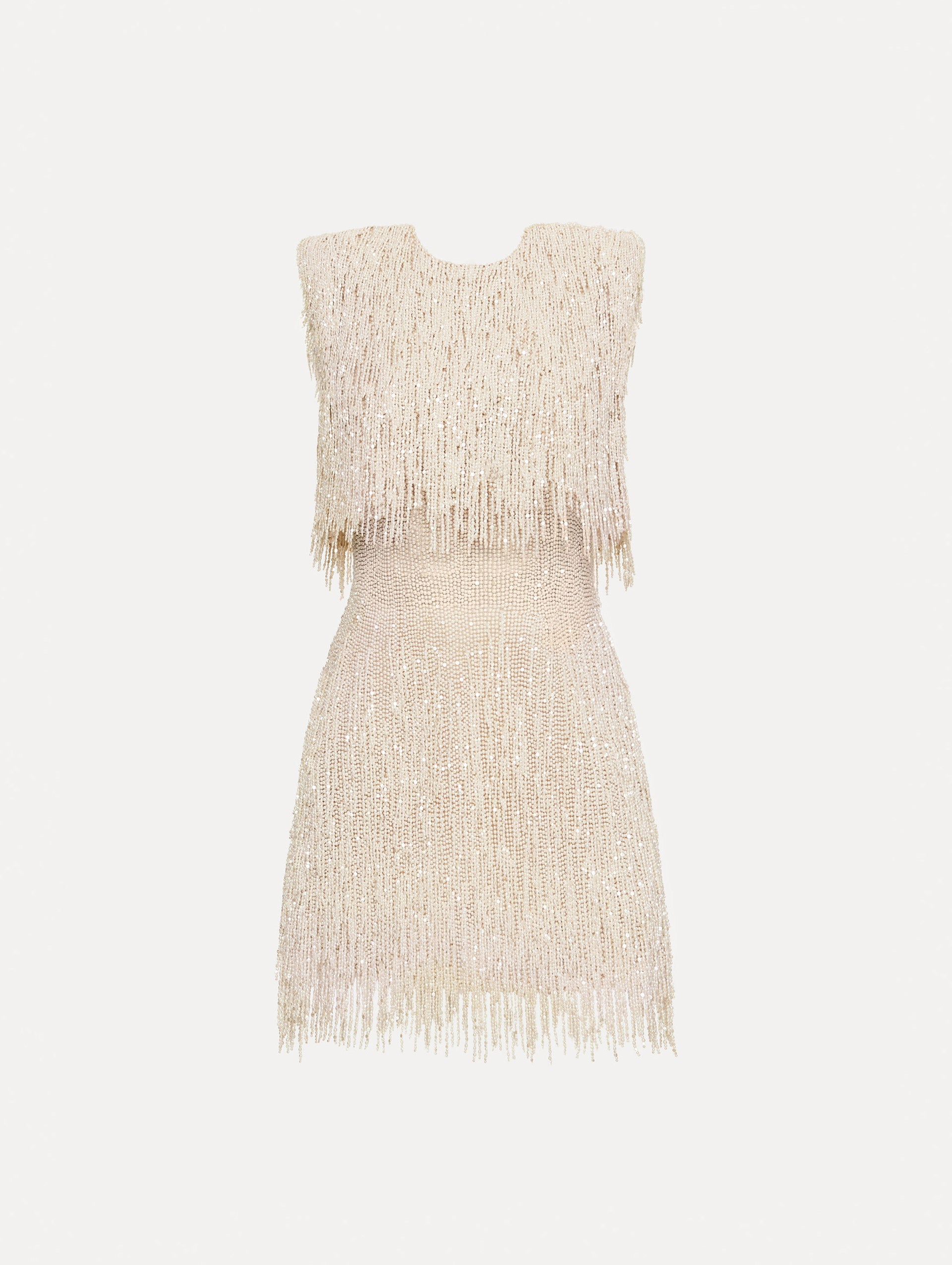 Pearl Fringe Cocktail Dress Cream / Oscar de la Renta