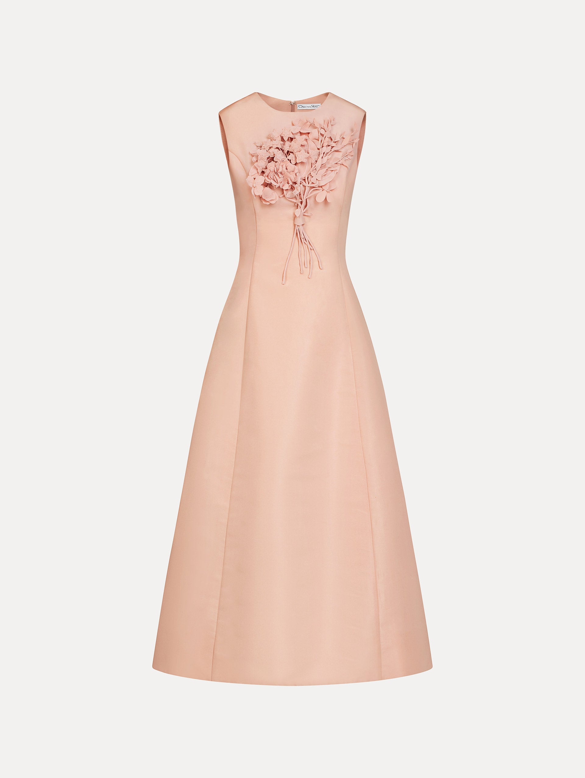 Bouquet Embroidered Cocktail Dress Blush / Oscar de la Renta