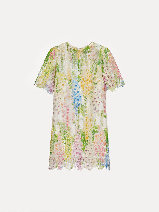 Foxglove Guipure Shift Dress White multi / Oscar de la Renta