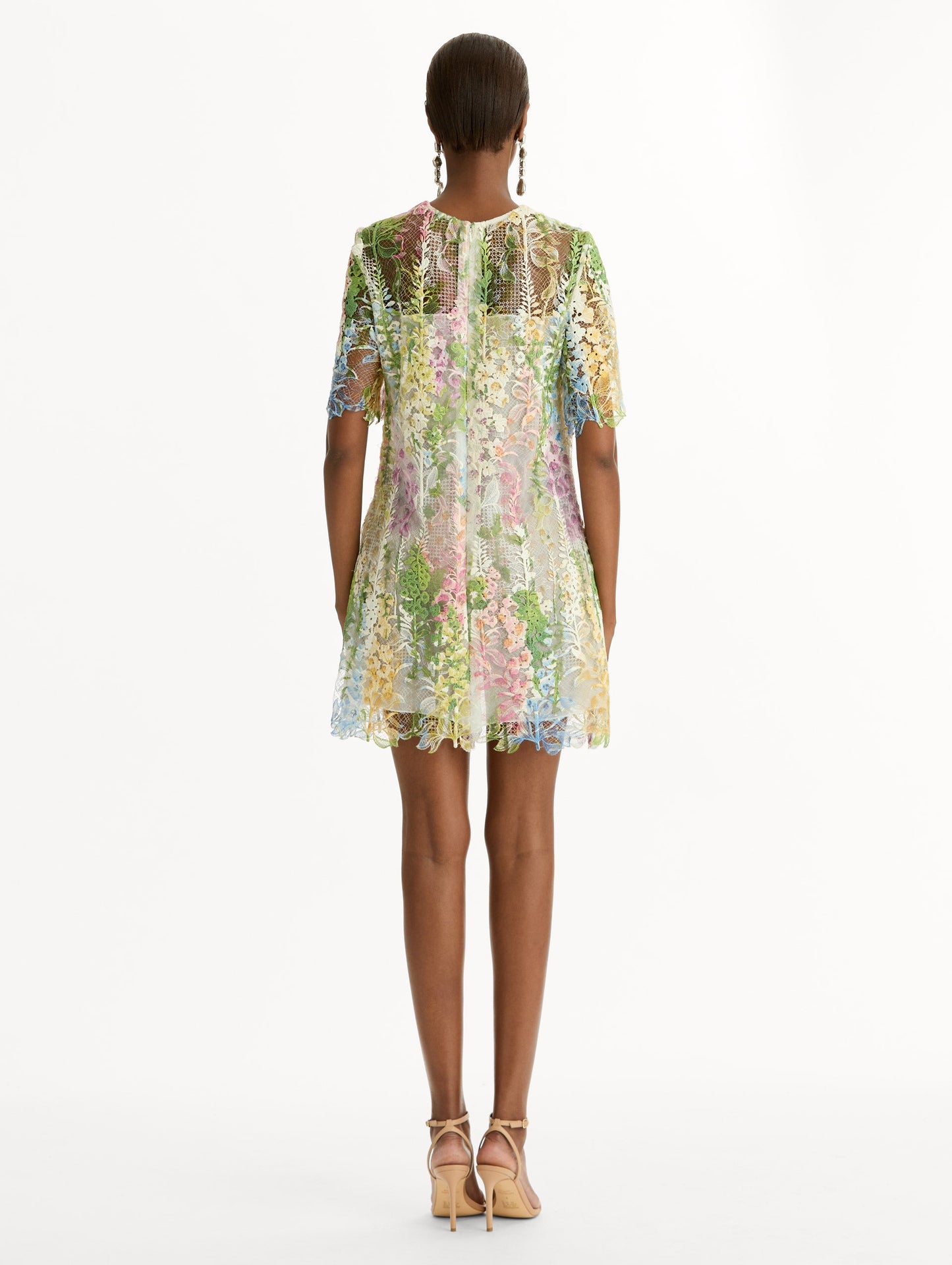 Foxglove Guipure Shift Dress White multi / Oscar de la Renta
