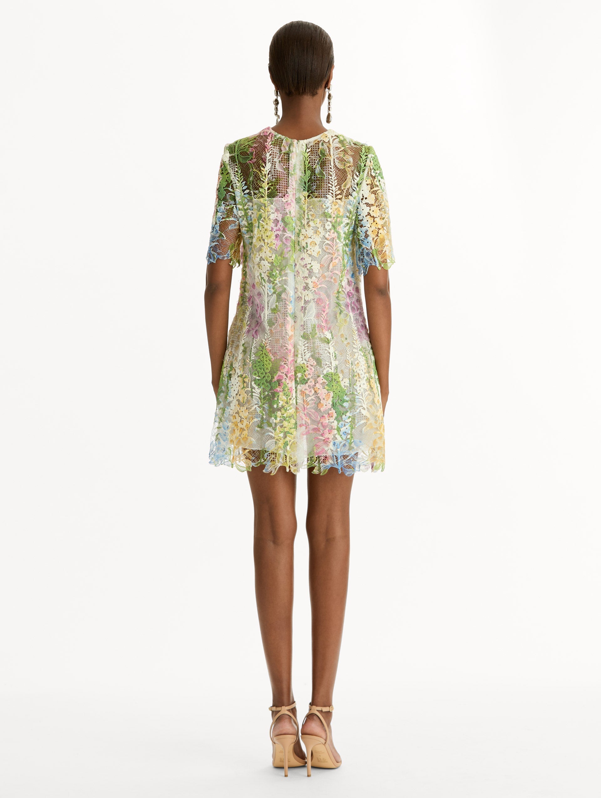 Foxglove Guipure Shift Dress White multi / Oscar de la Renta