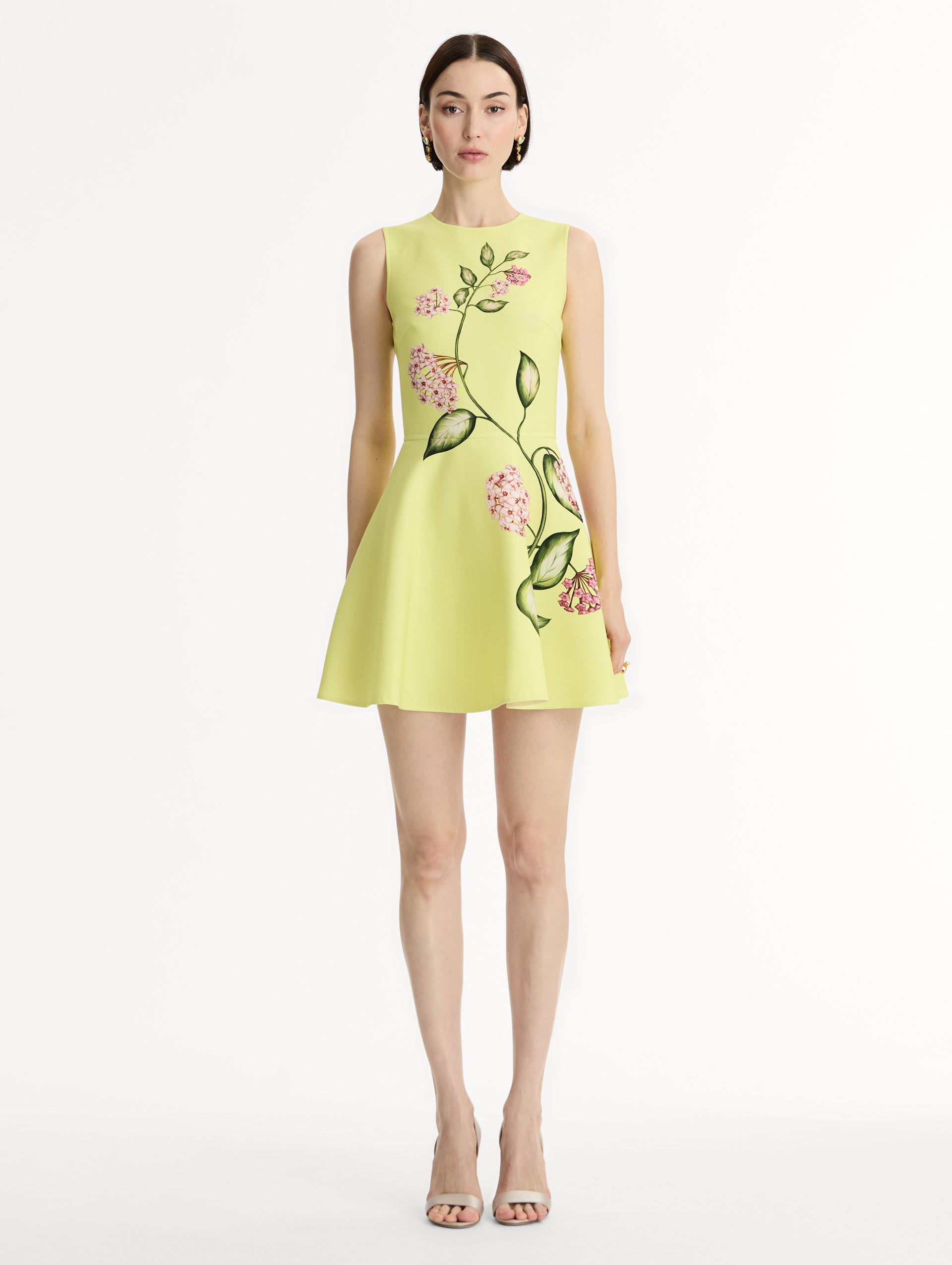 Porcelain Flower Mini Dress Pink/pear / Oscar de la Renta