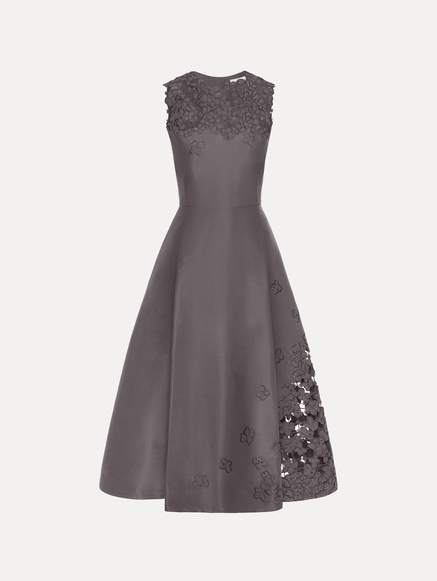 Floral Cutout Threadwork Dress Stone / Oscar de la Renta