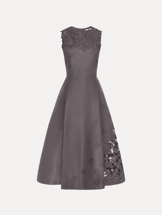 Floral Cutout Threadwork Dress Stone / Oscar de la Renta