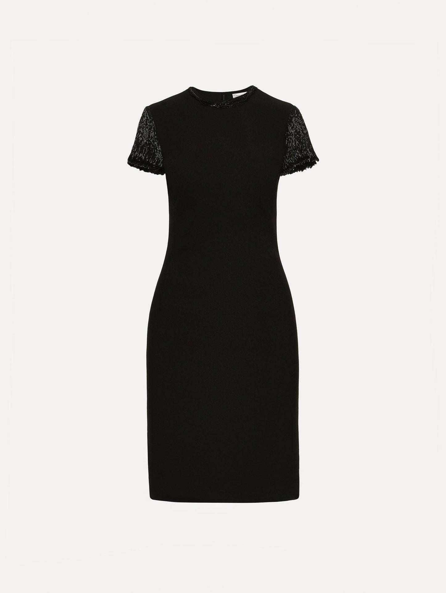 Bugle Bead Embroidered Cocktail Dress Black / Oscar de la Renta