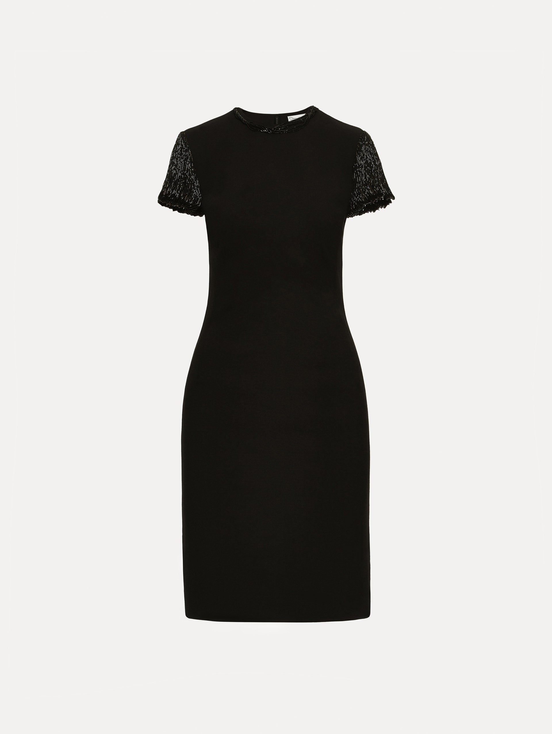 Bugle Bead Embroidered Cocktail Dress Black / Oscar de la Renta