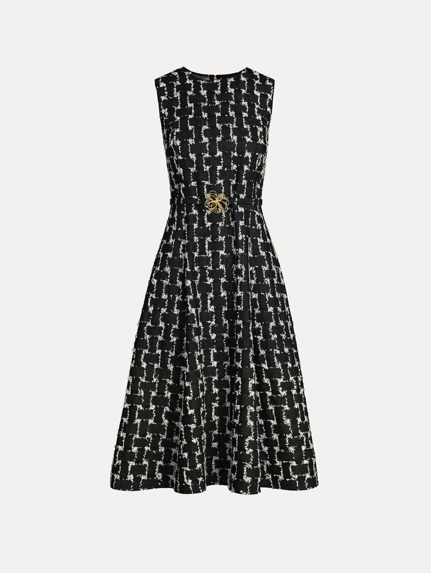 Woven Denim Jacquard Midi Dress Indigo / Oscar de la Renta