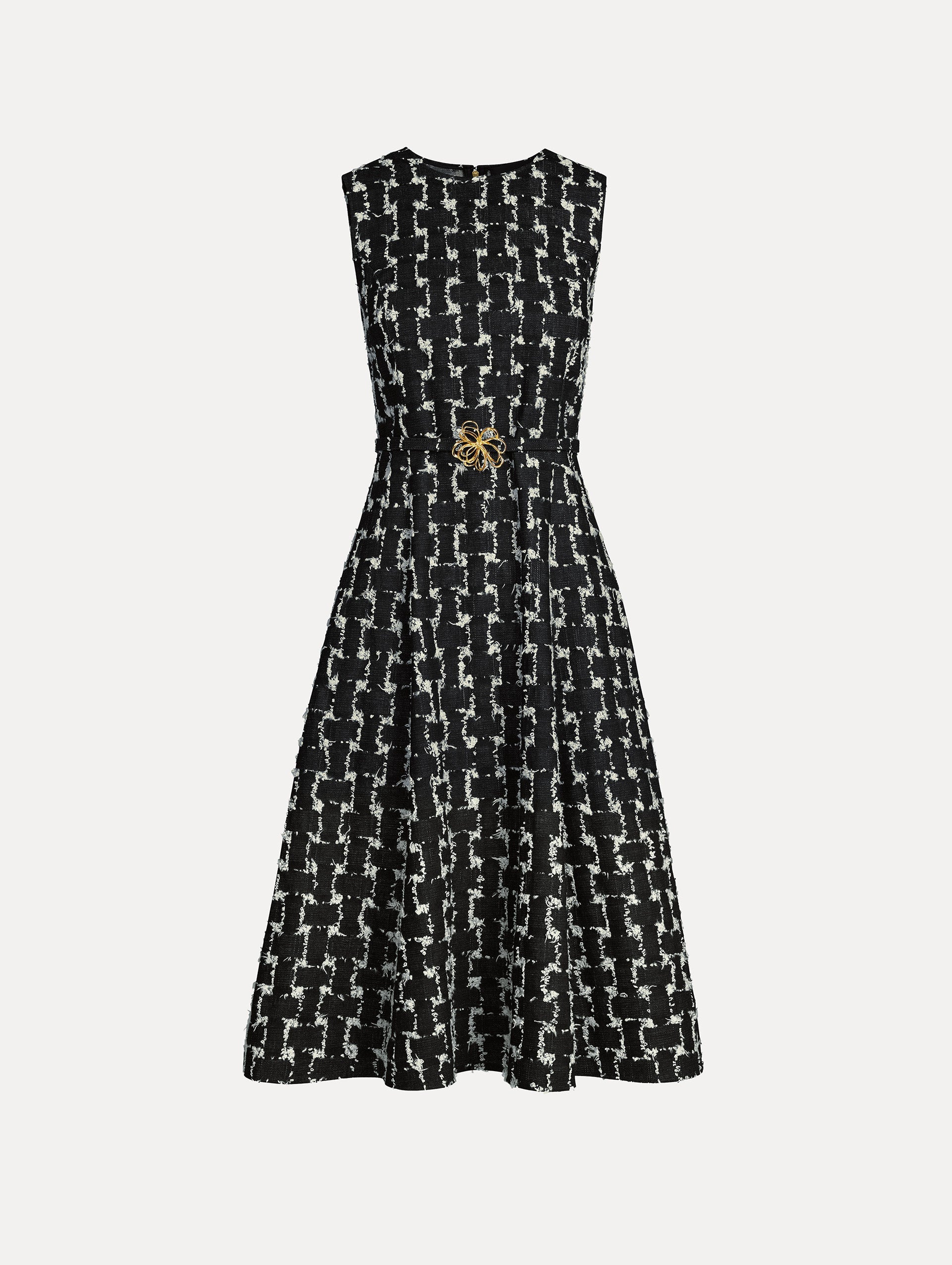 Woven Denim Jacquard Midi Dress Indigo / Oscar de la Renta