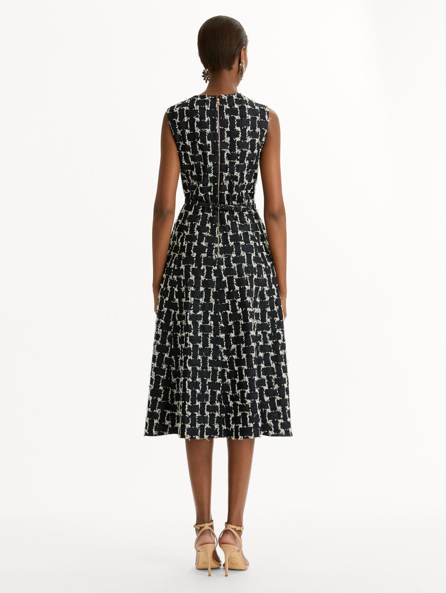 Woven Denim Jacquard Midi Dress Indigo / Oscar de la Renta