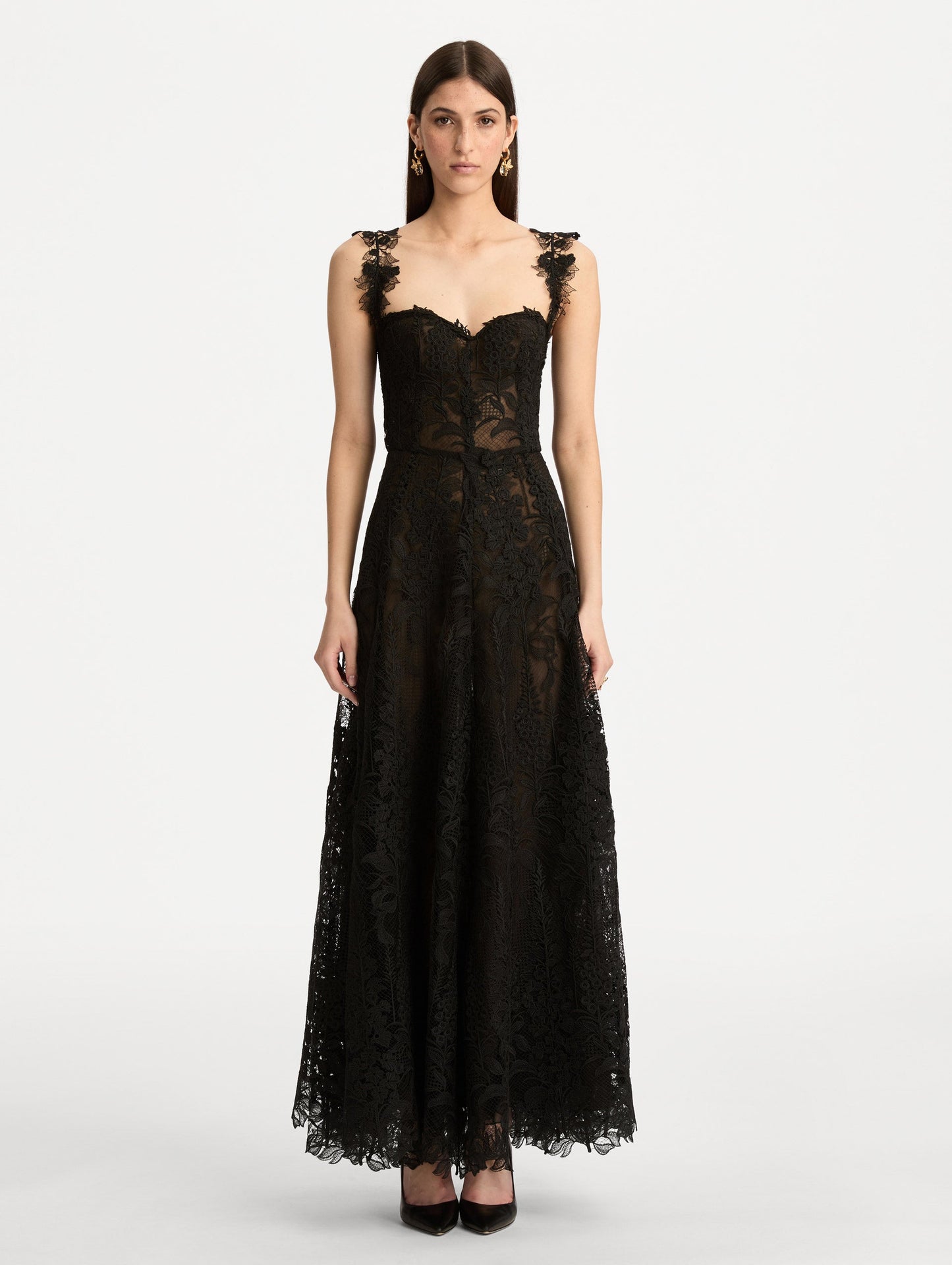 Foxglove Guipure Cocktail Dress Black / Oscar de la Renta