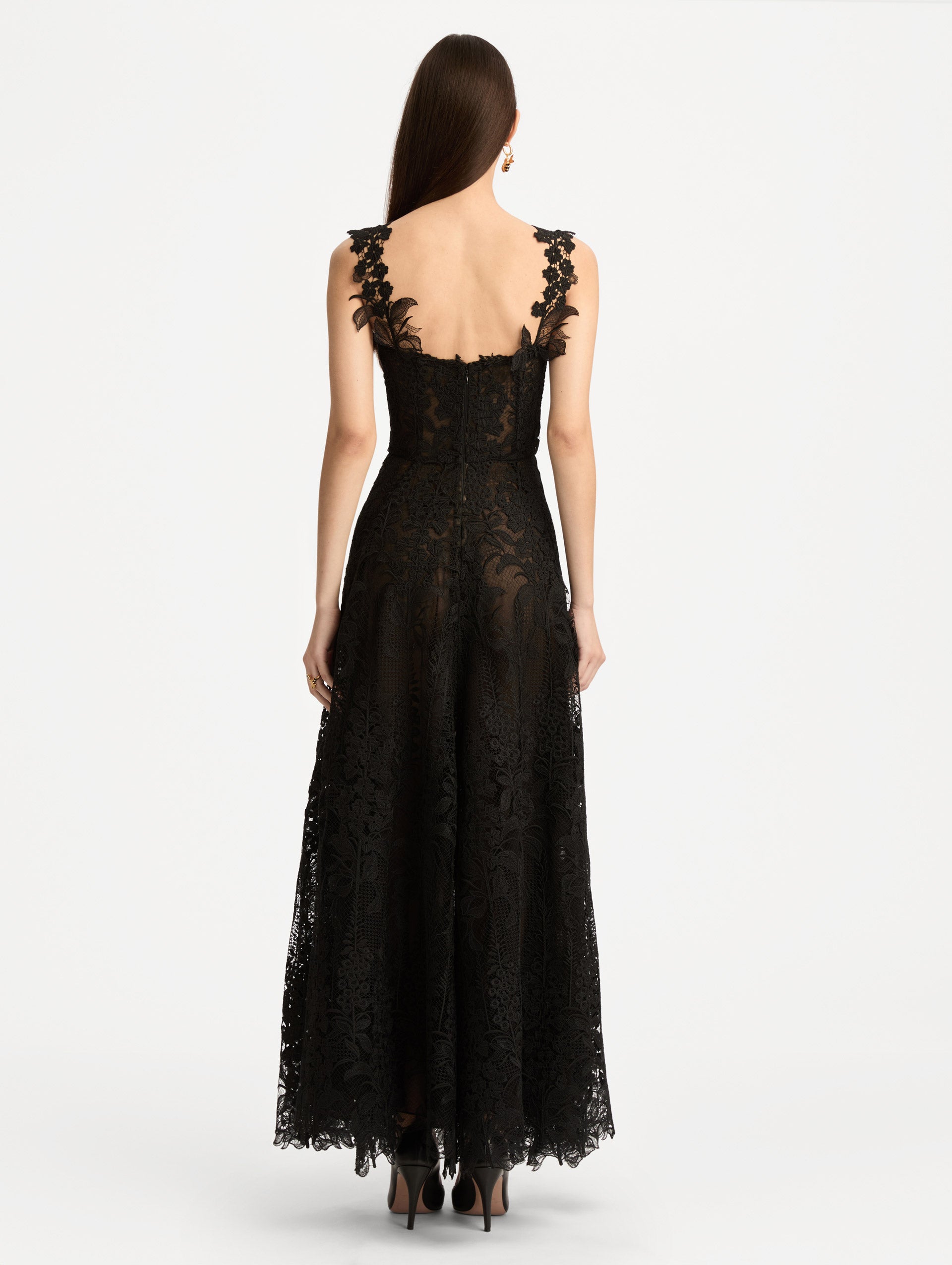 Foxglove Guipure Cocktail Dress Black / Oscar de la Renta