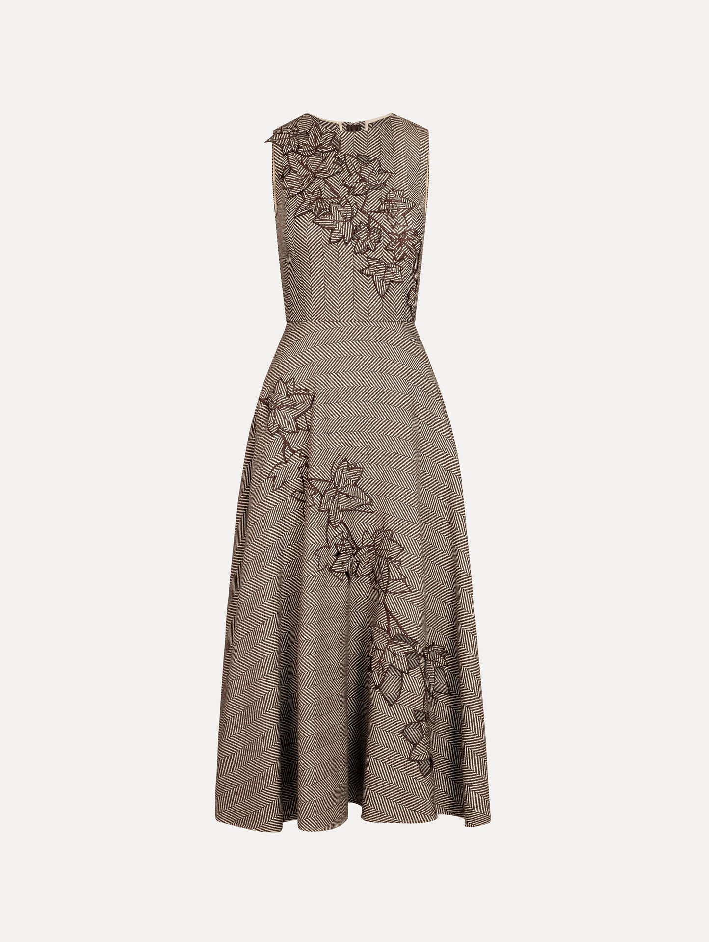 Ivy Threadwork Cutout Dress Walnut/natural / Oscar de la Renta