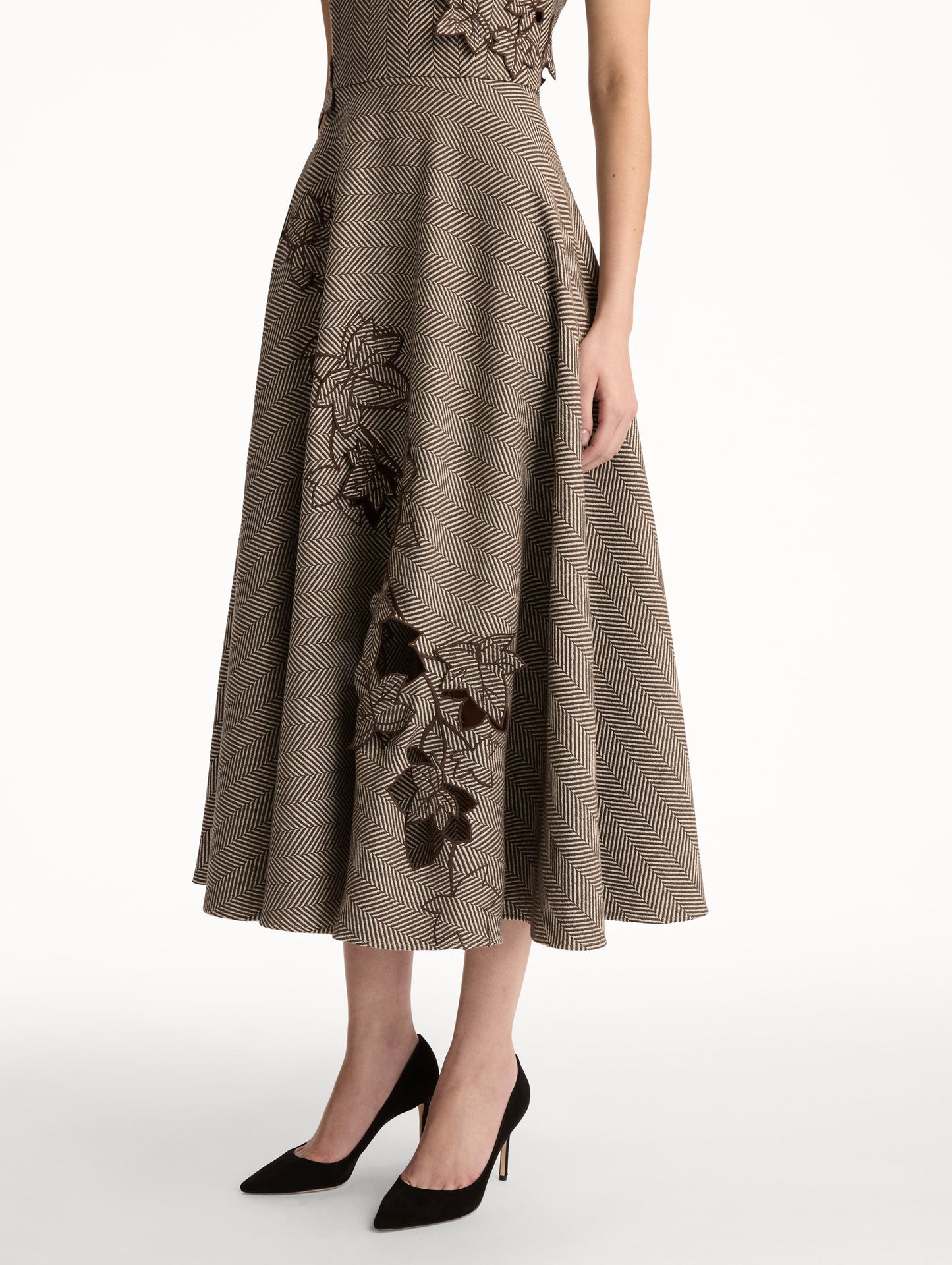 Ivy Threadwork Cutout Dress Walnut/natural / Oscar de la Renta