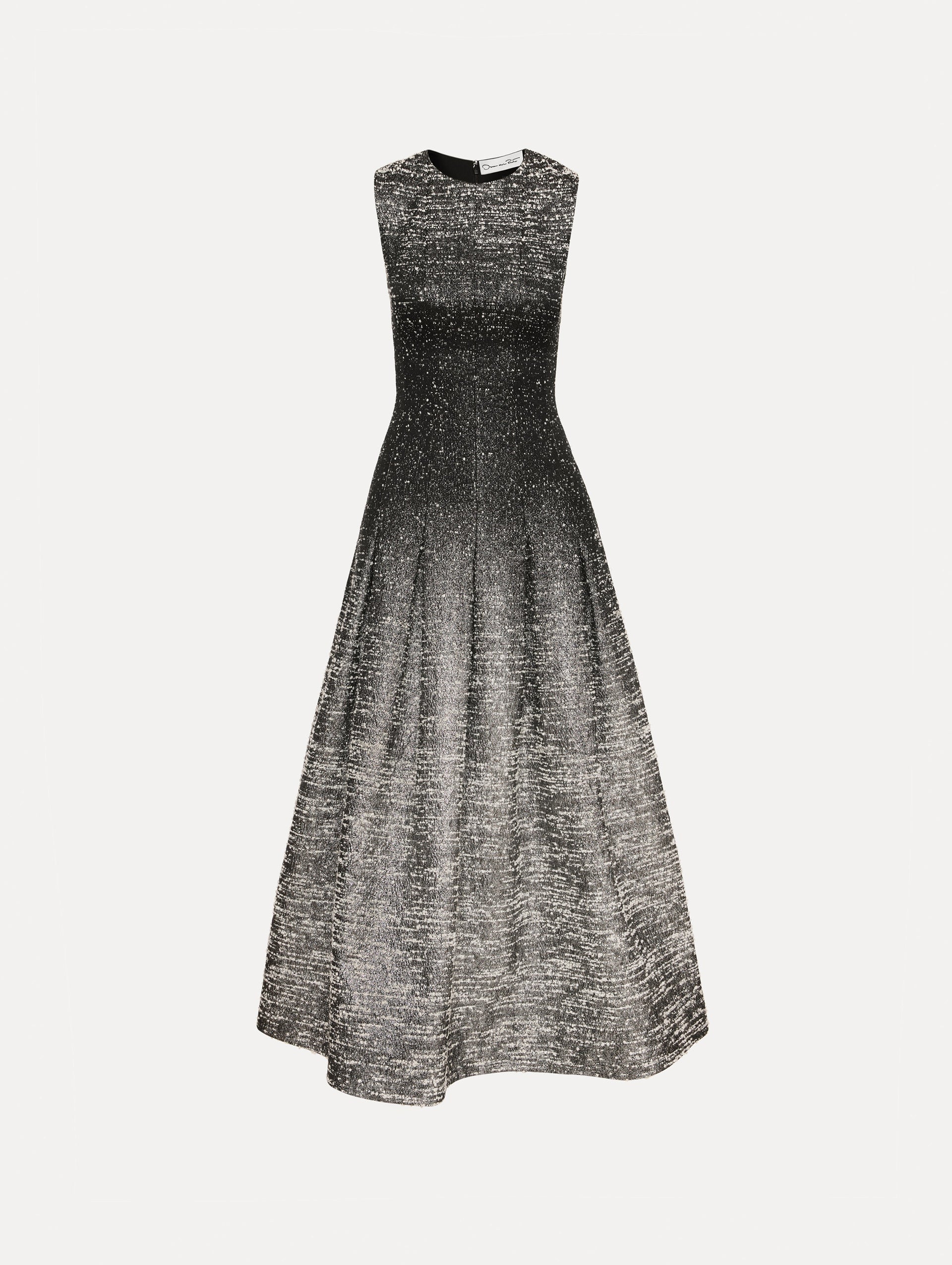 Ombré Lurex Bouclé Jacquard Dress Black/ivory / Oscar de la Renta