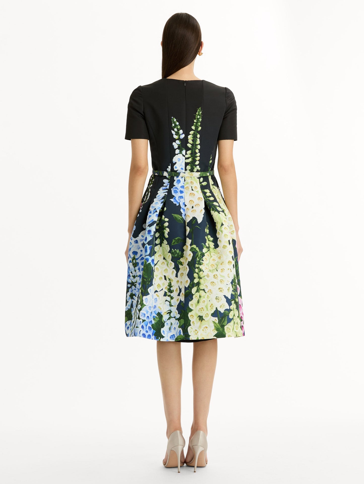 Degradé Foxglove Split-Neck Dress Night sky multi / Oscar de la Renta