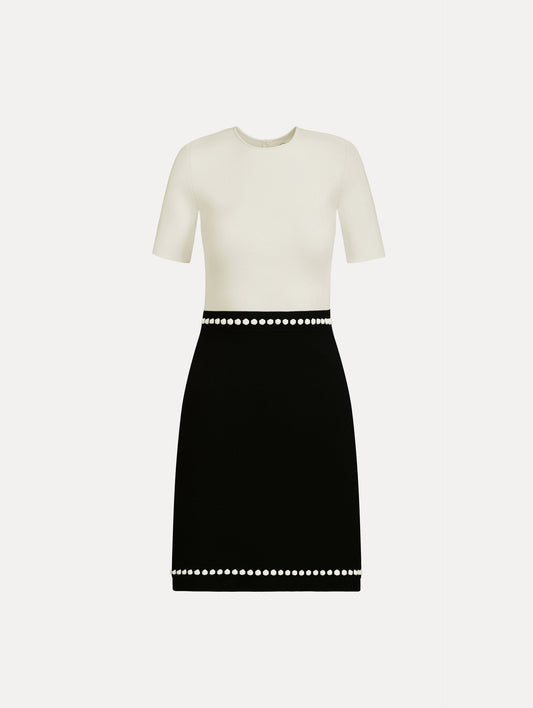 Bubble Trim Dress Black/white / Oscar de la Renta