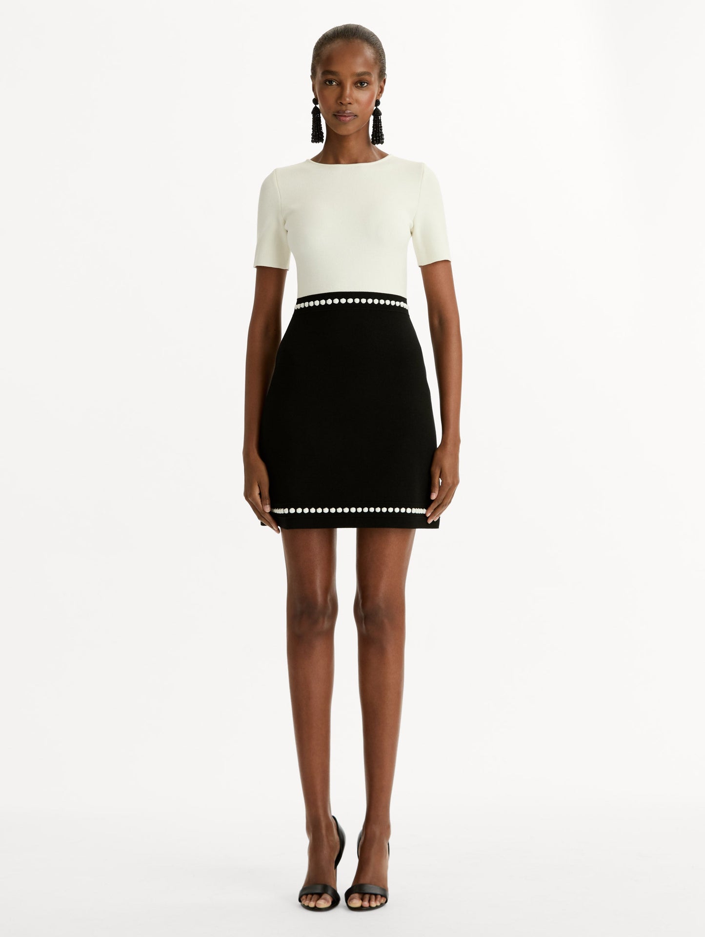 Bubble Trim Dress Black/white / Oscar de la Renta