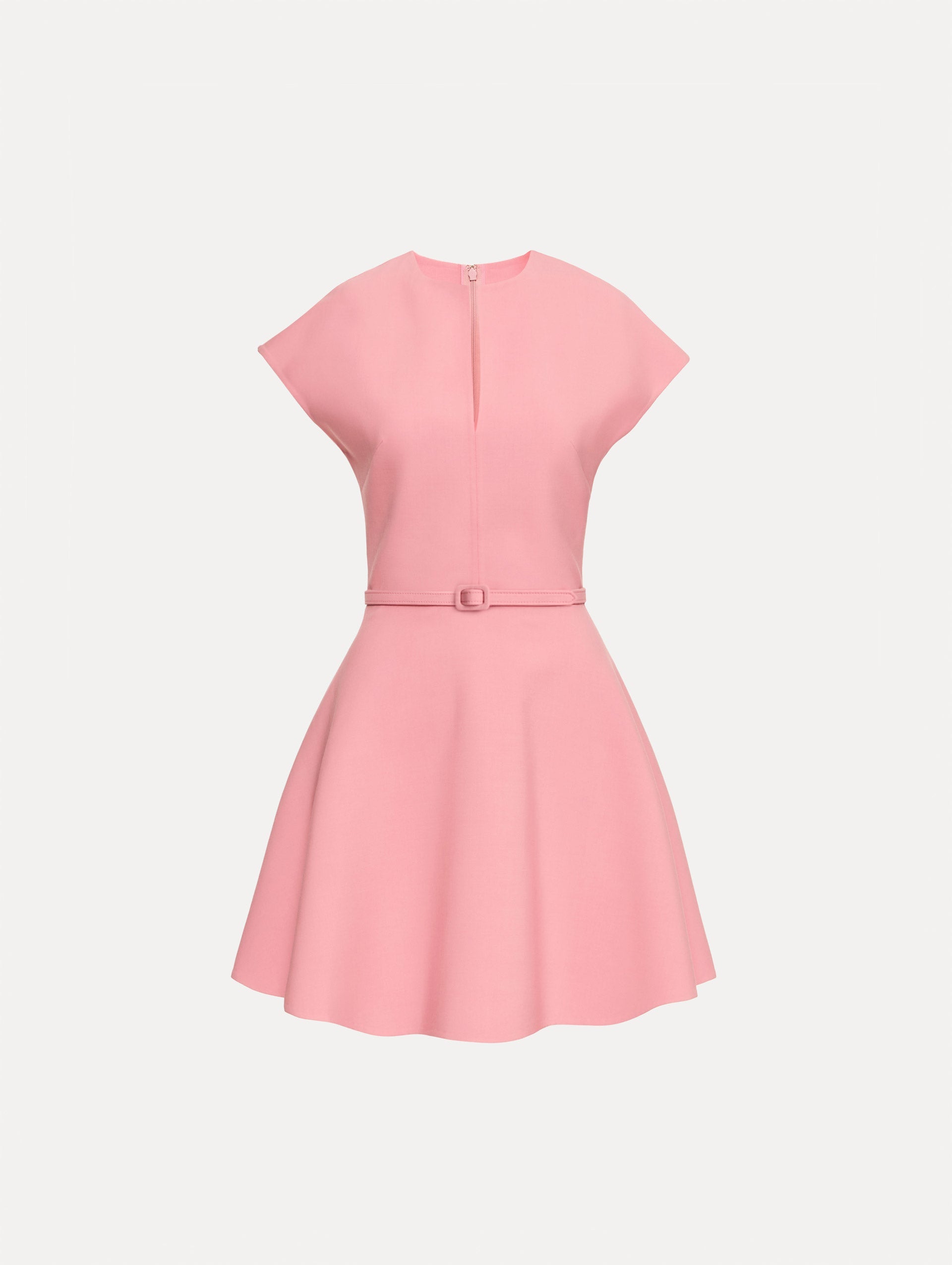 Split Neck Wool Mini Dress Petal / Oscar de la Renta