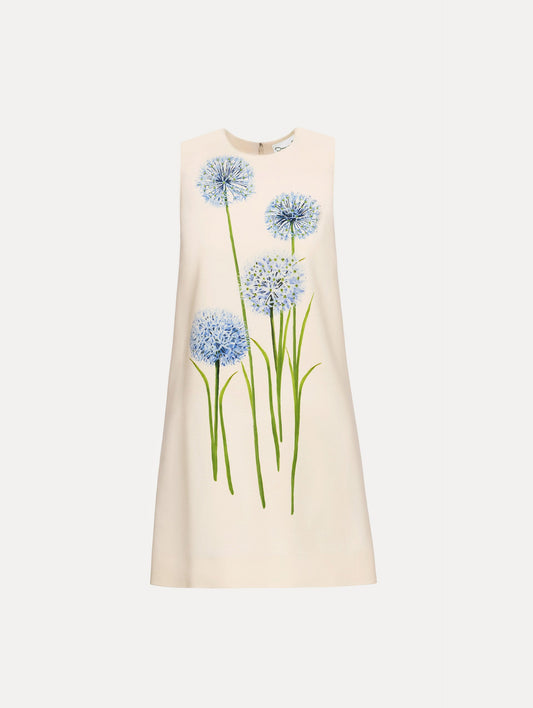 Allium Wool Shift Dress Blue/white / Oscar de la Renta