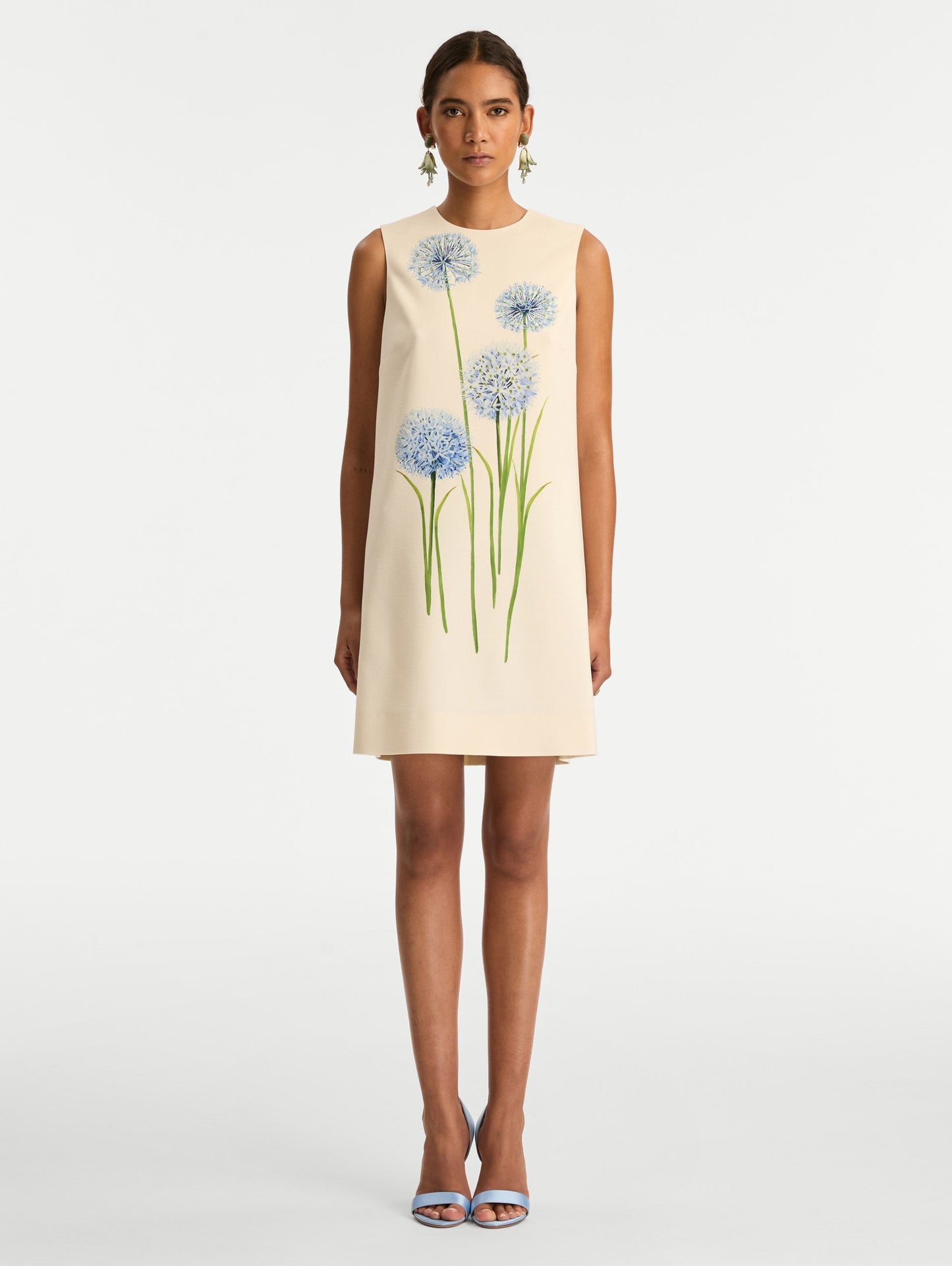 Allium Wool Shift Dress Blue/white / Oscar de la Renta