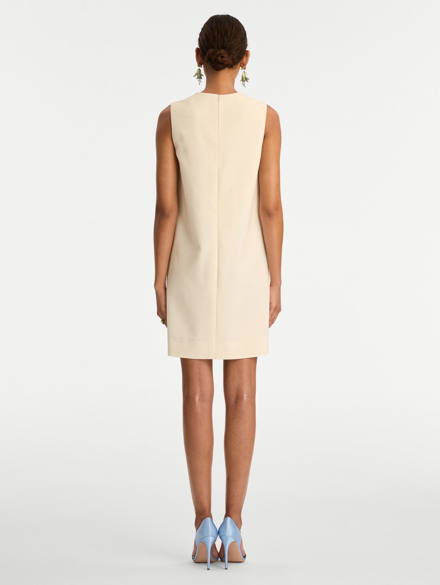 Allium Wool Shift Dress Blue/white / Oscar de la Renta