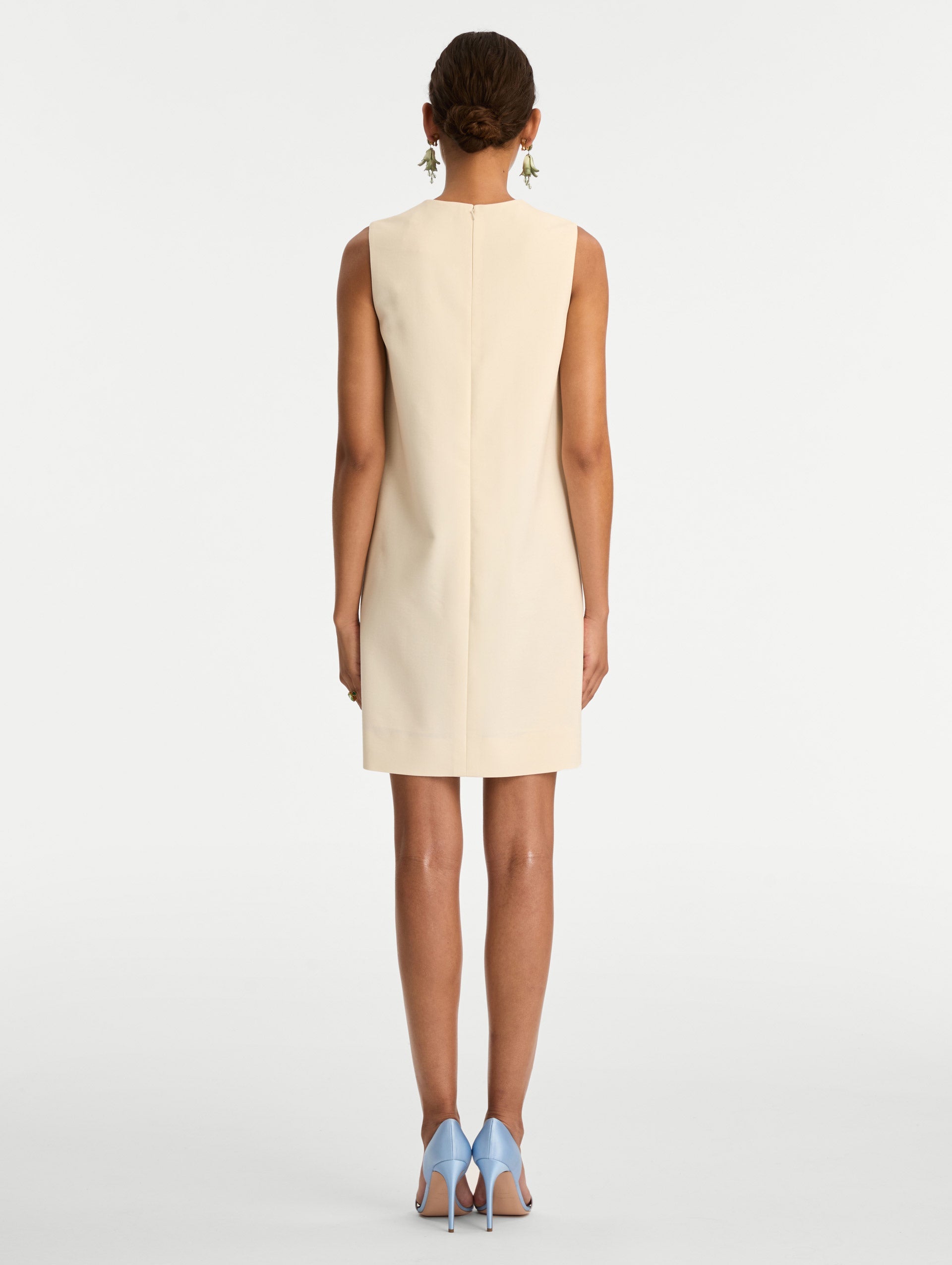 Allium Wool Shift Dress Blue/white / Oscar de la Renta