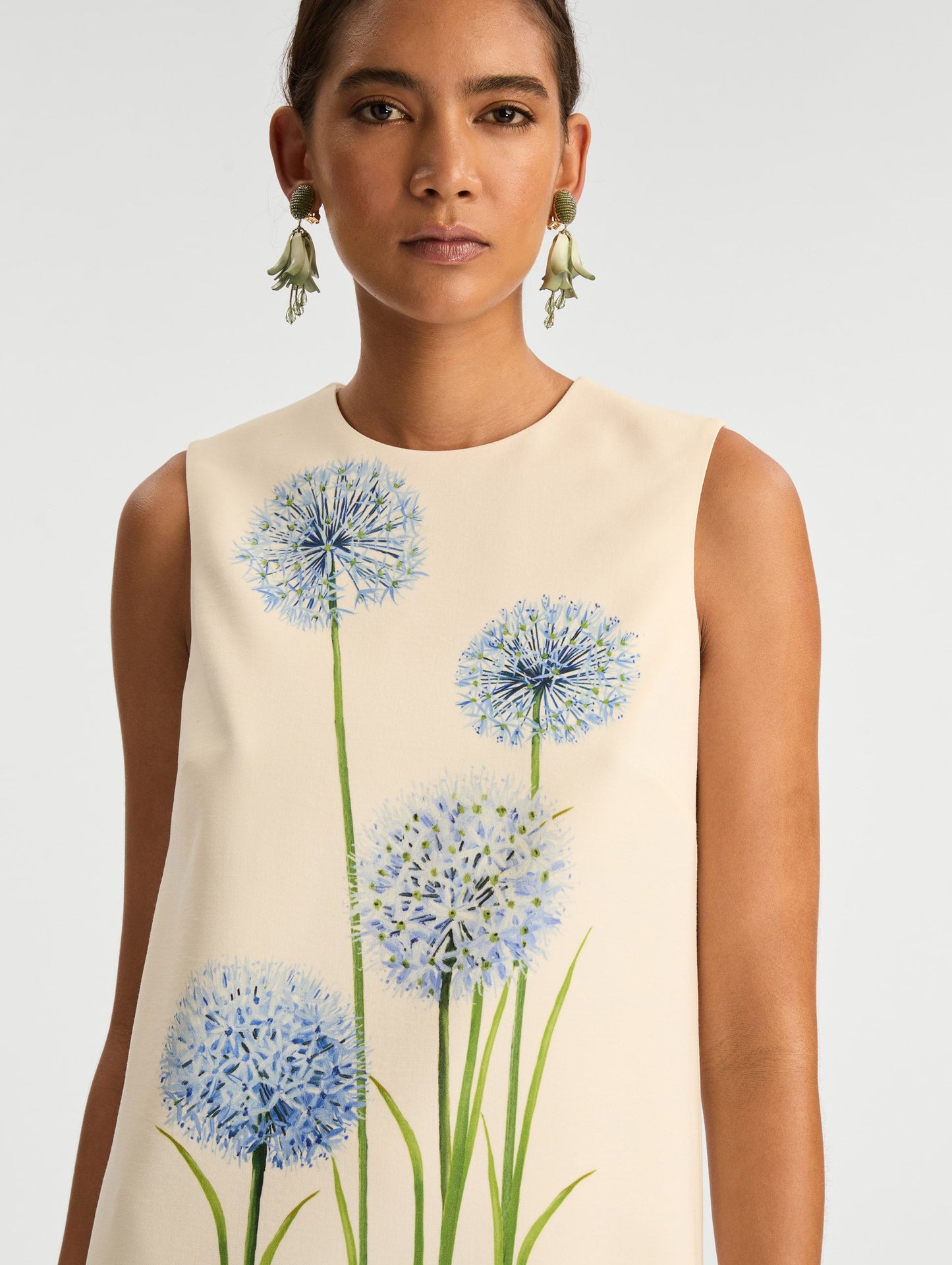 Allium Wool Shift Dress Blue/white / Oscar de la Renta
