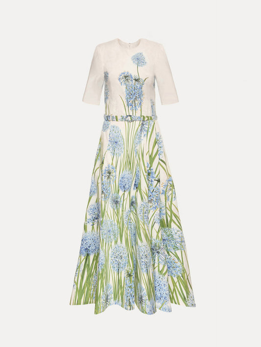 Degradé Allium Cotton Poplin Dress Blue/white / Oscar de la Renta