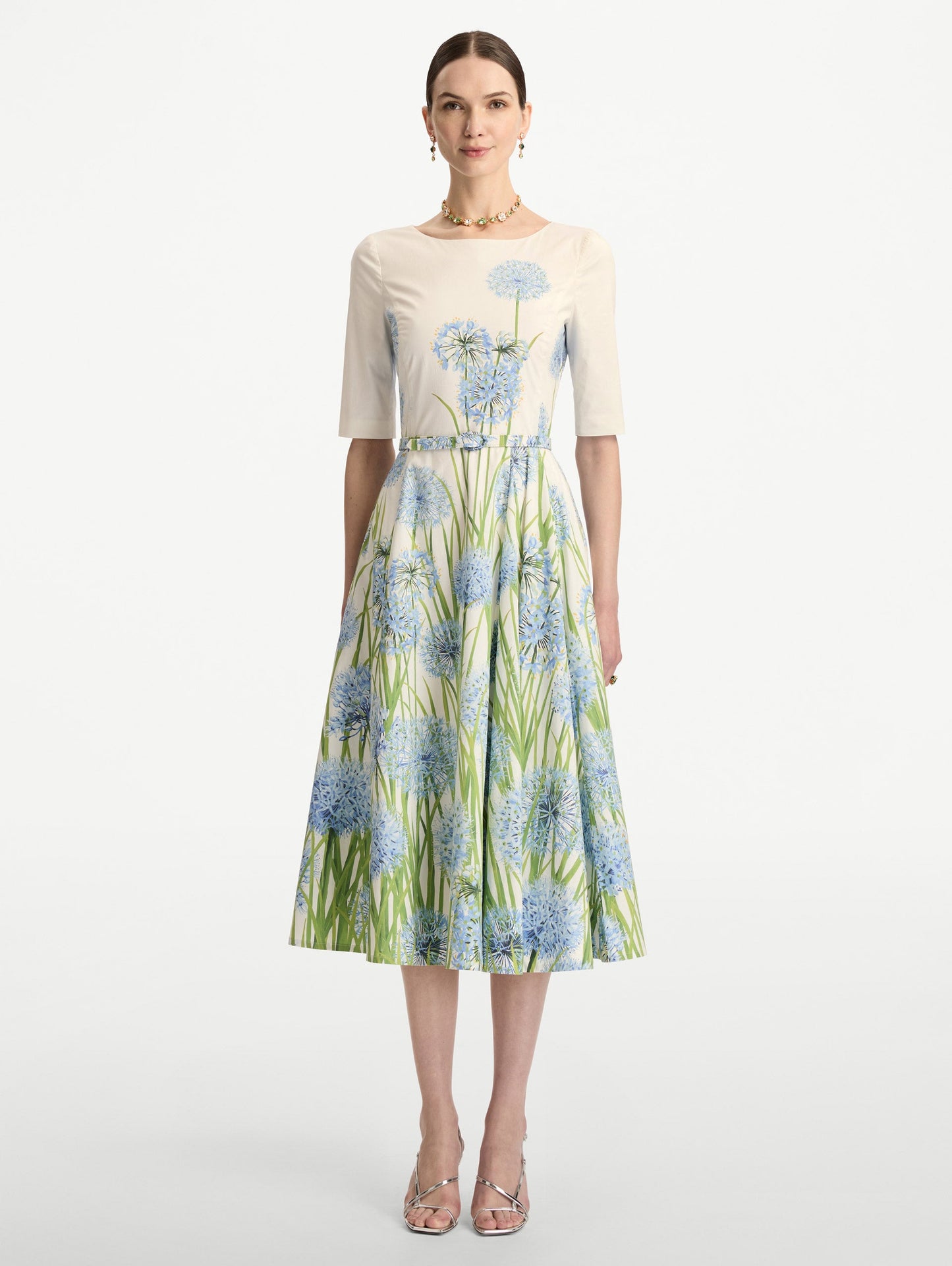 Degradé Allium Cotton Poplin Dress Blue/white / Oscar de la Renta