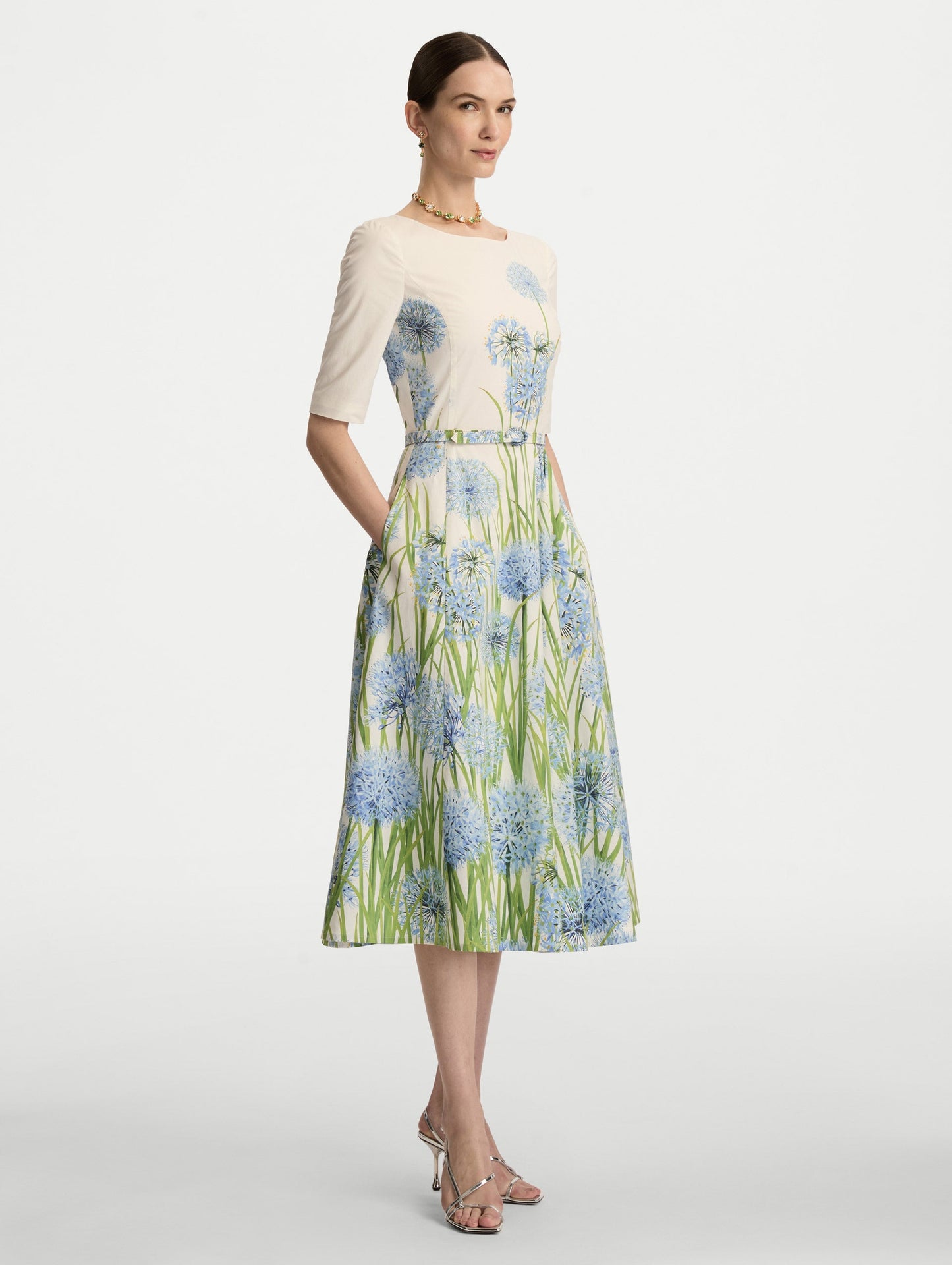Degradé Allium Cotton Poplin Dress Blue/white / Oscar de la Renta