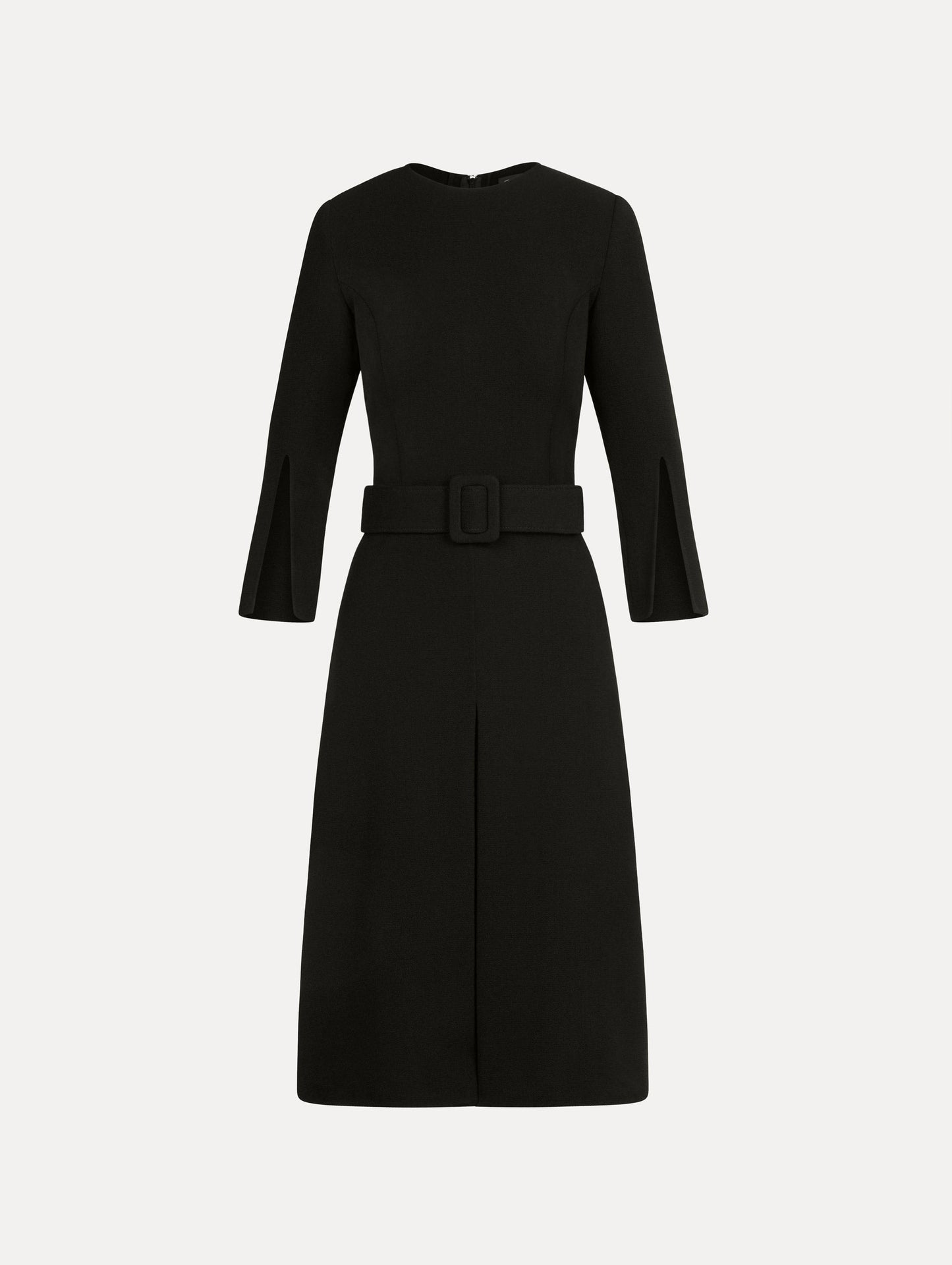 Split-Sleeve Wool-Blend Dress Black / Oscar de la Renta