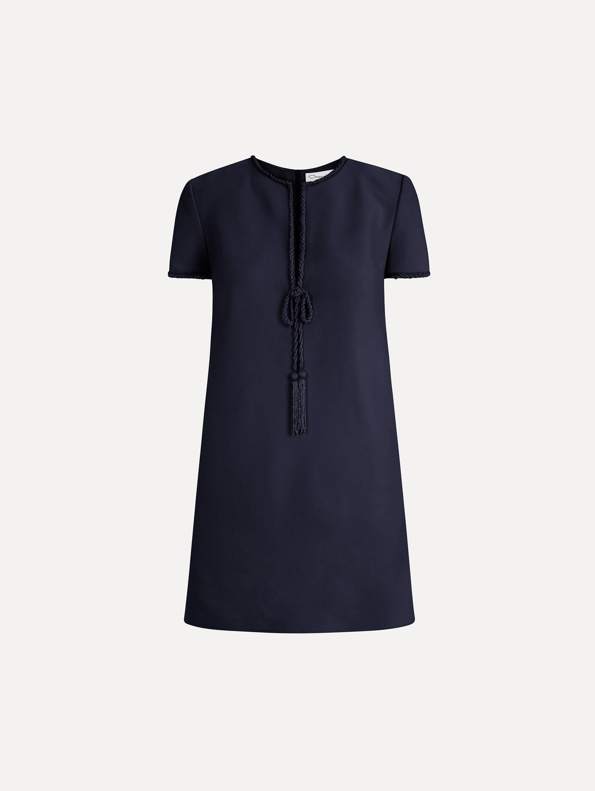 Beaded Bow-Detail Shift Dress Navy / Oscar de la Renta