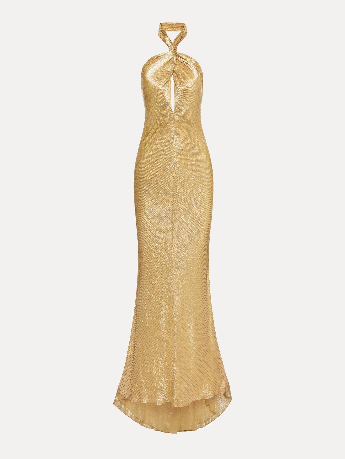 Bugle Bead Lamé Gown Yellow/gold / Oscar de la Renta