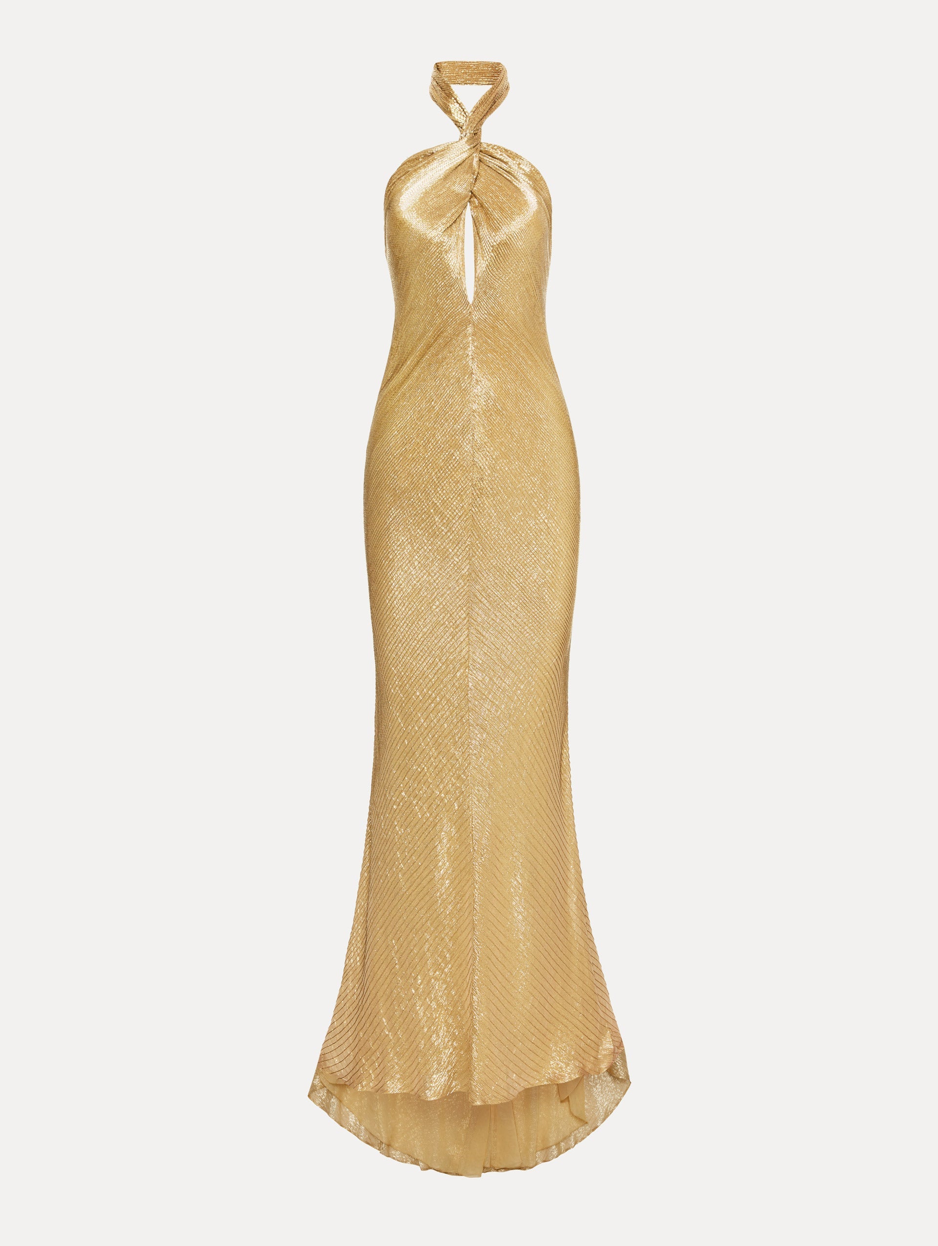 Bugle Bead Lamé Gown Yellow/gold / Oscar de la Renta