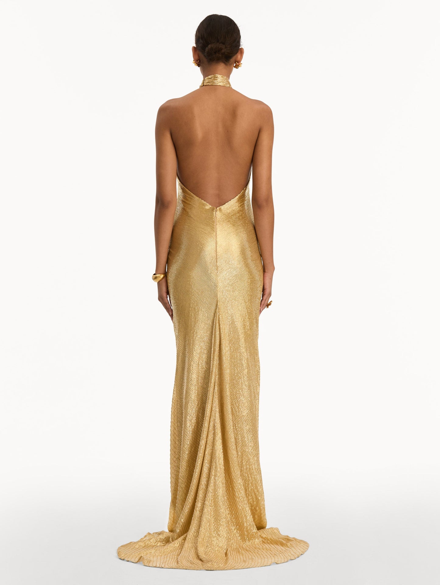 Bugle Bead Lamé Gown Yellow/gold / Oscar de la Renta
