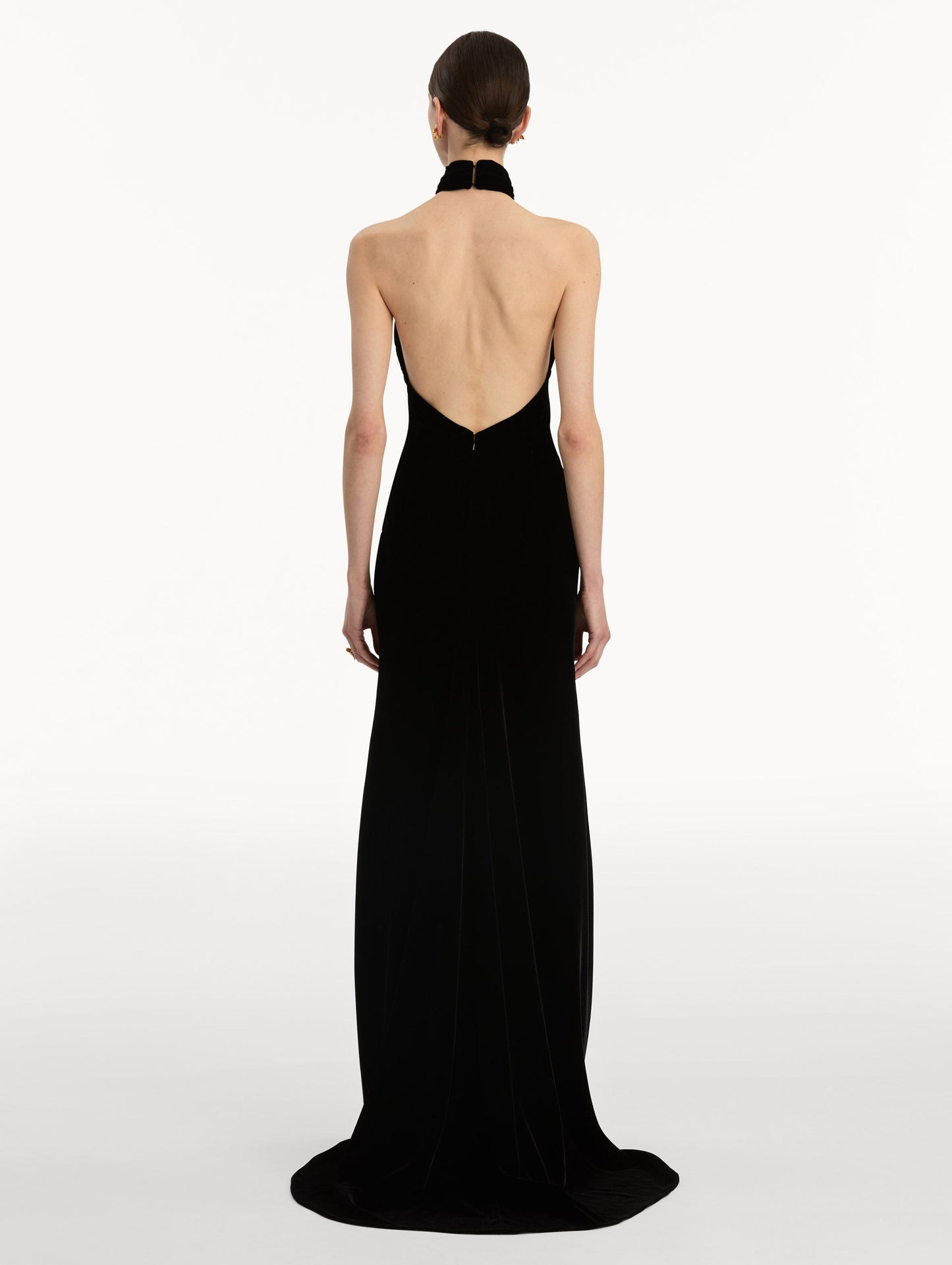 Gold Leaf Embroidered Velvet Gown Black / Oscar de la Renta