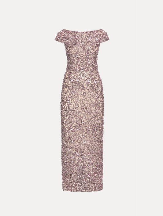 Mosaic Crystal Embroidered Gown Pink / Oscar de la Renta