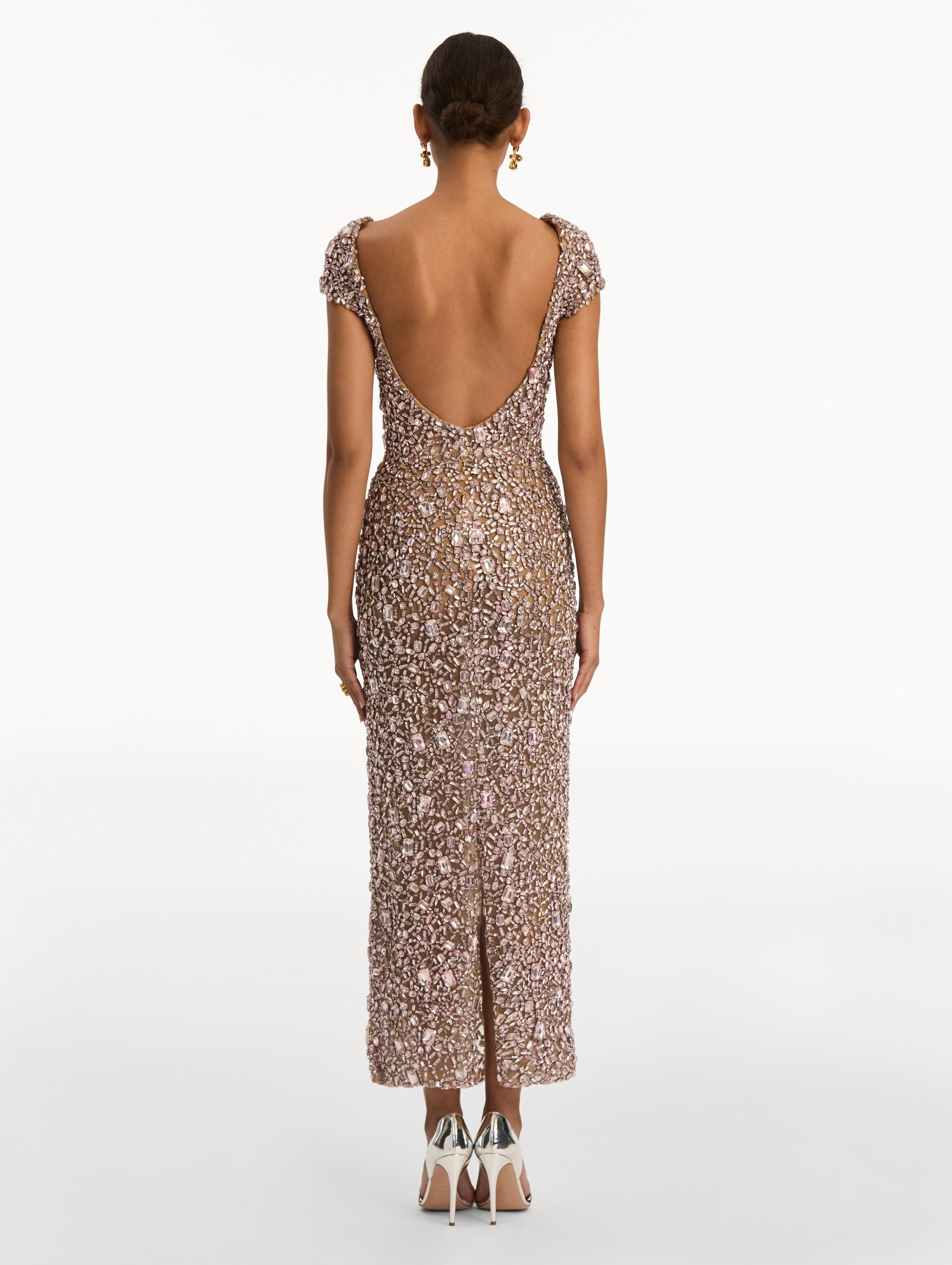 Mosaic Crystal Embroidered Gown Pink / Oscar de la Renta