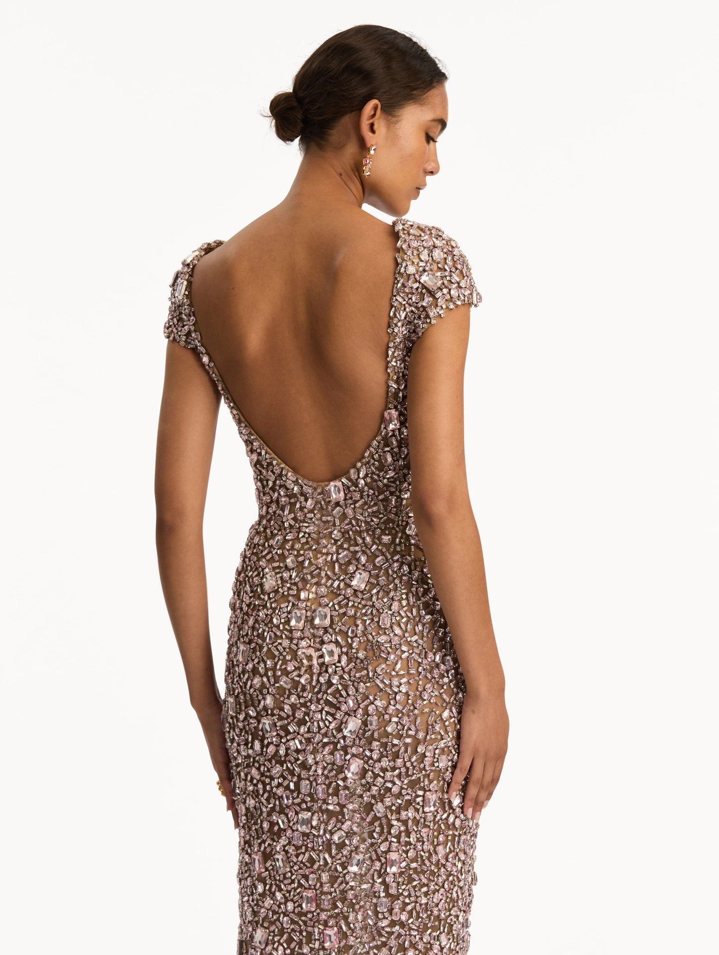 Mosaic Crystal Embroidered Gown Pink / Oscar de la Renta