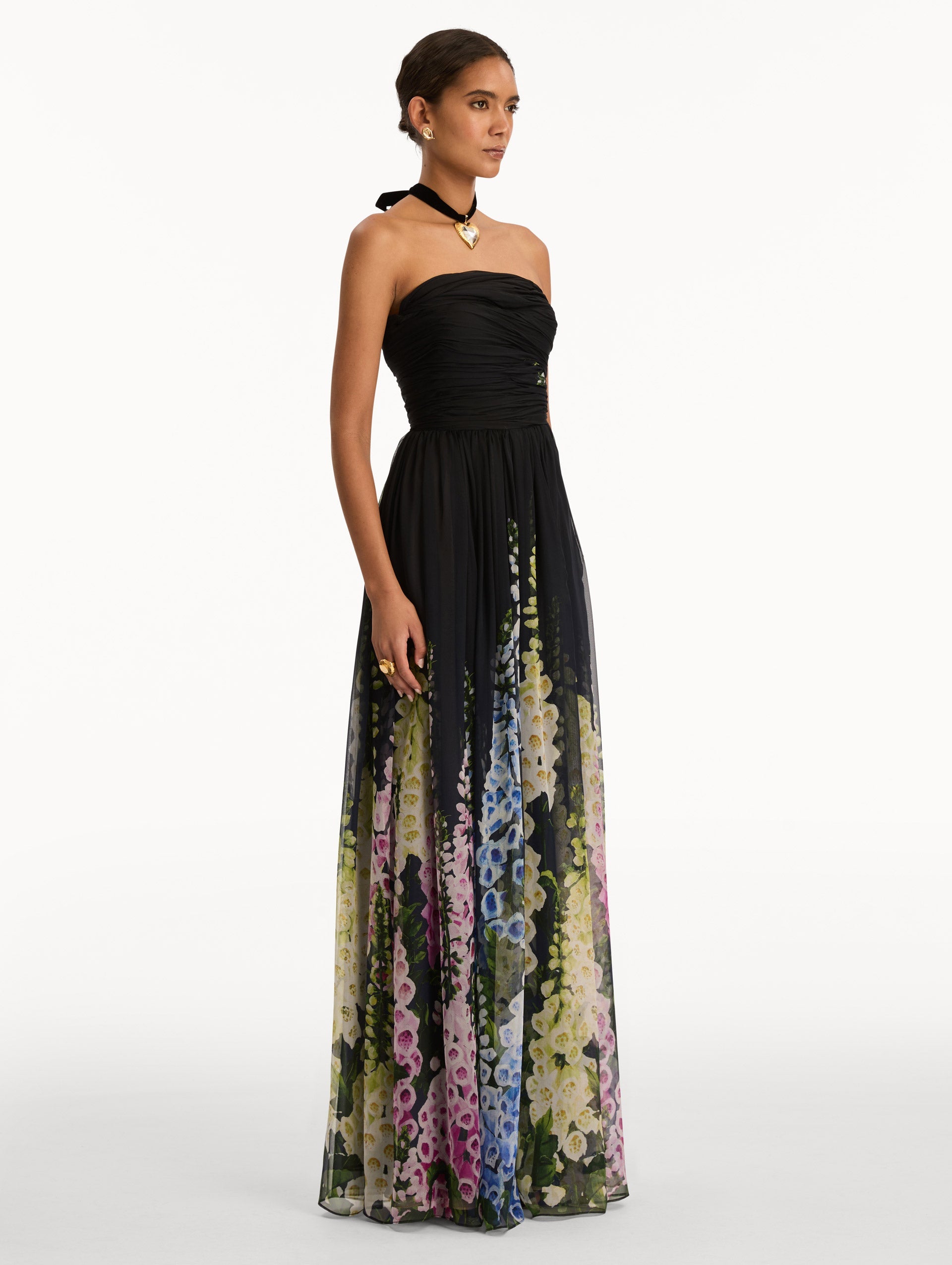 Degradé Foxglove Chiffon Gown Night sky multi / Oscar de la Renta