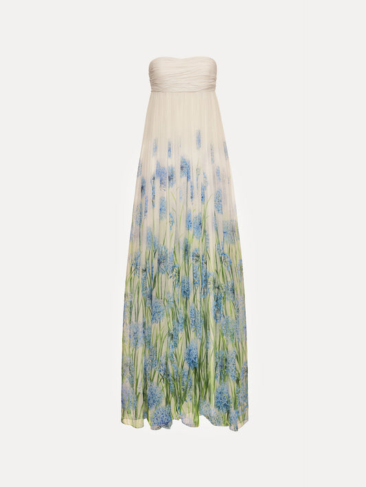Degradé Allium Chiffon Gown Blue/white / Oscar de la Renta