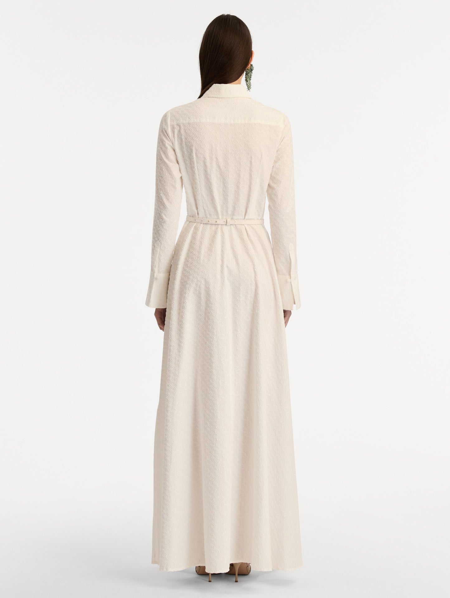 Oscar Chain-Link Cotton Poplin Caftan Off white / Oscar de la Renta