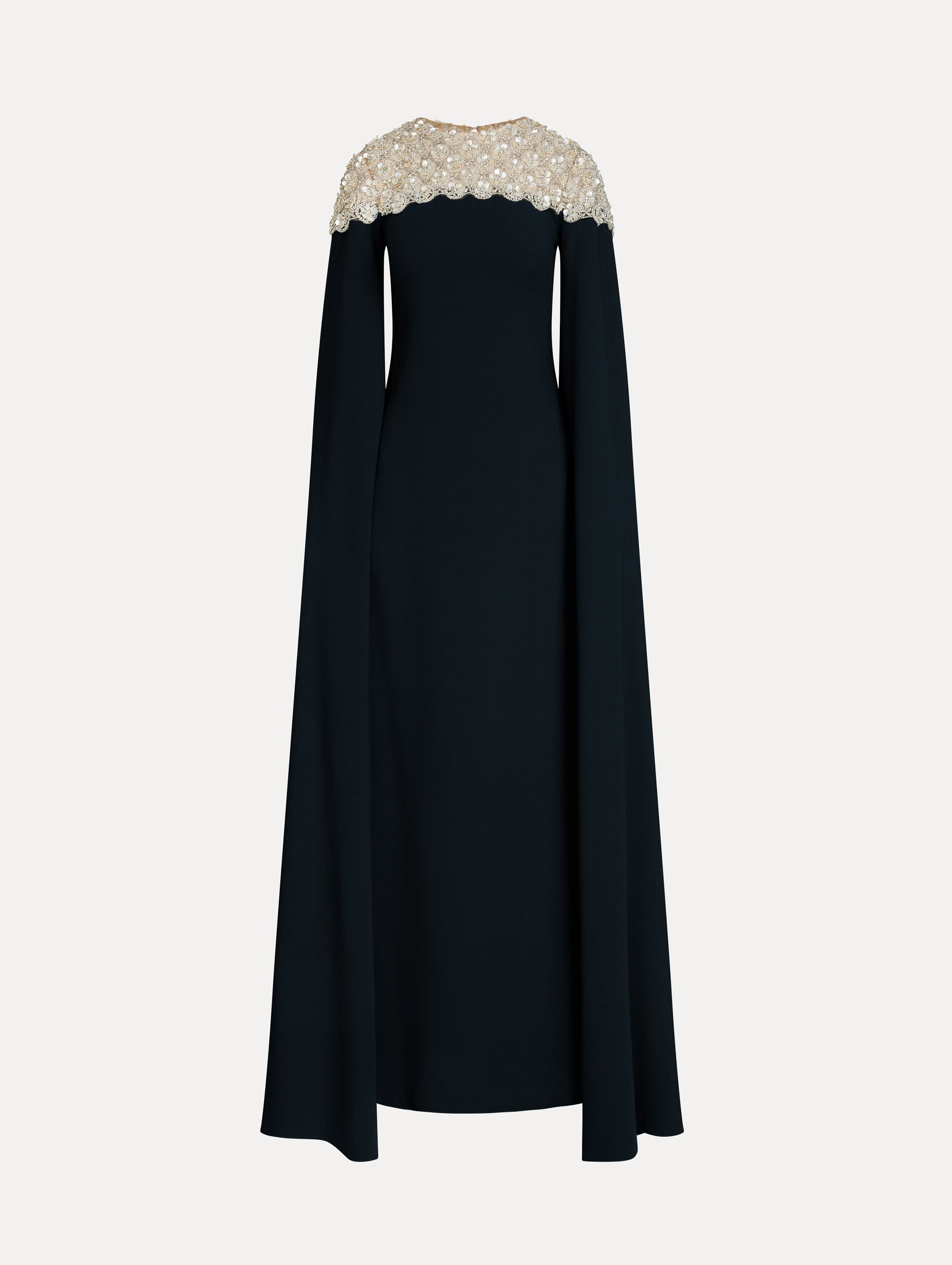 Mother of Pearl Embroidered Caftan Navy / Oscar de la Renta