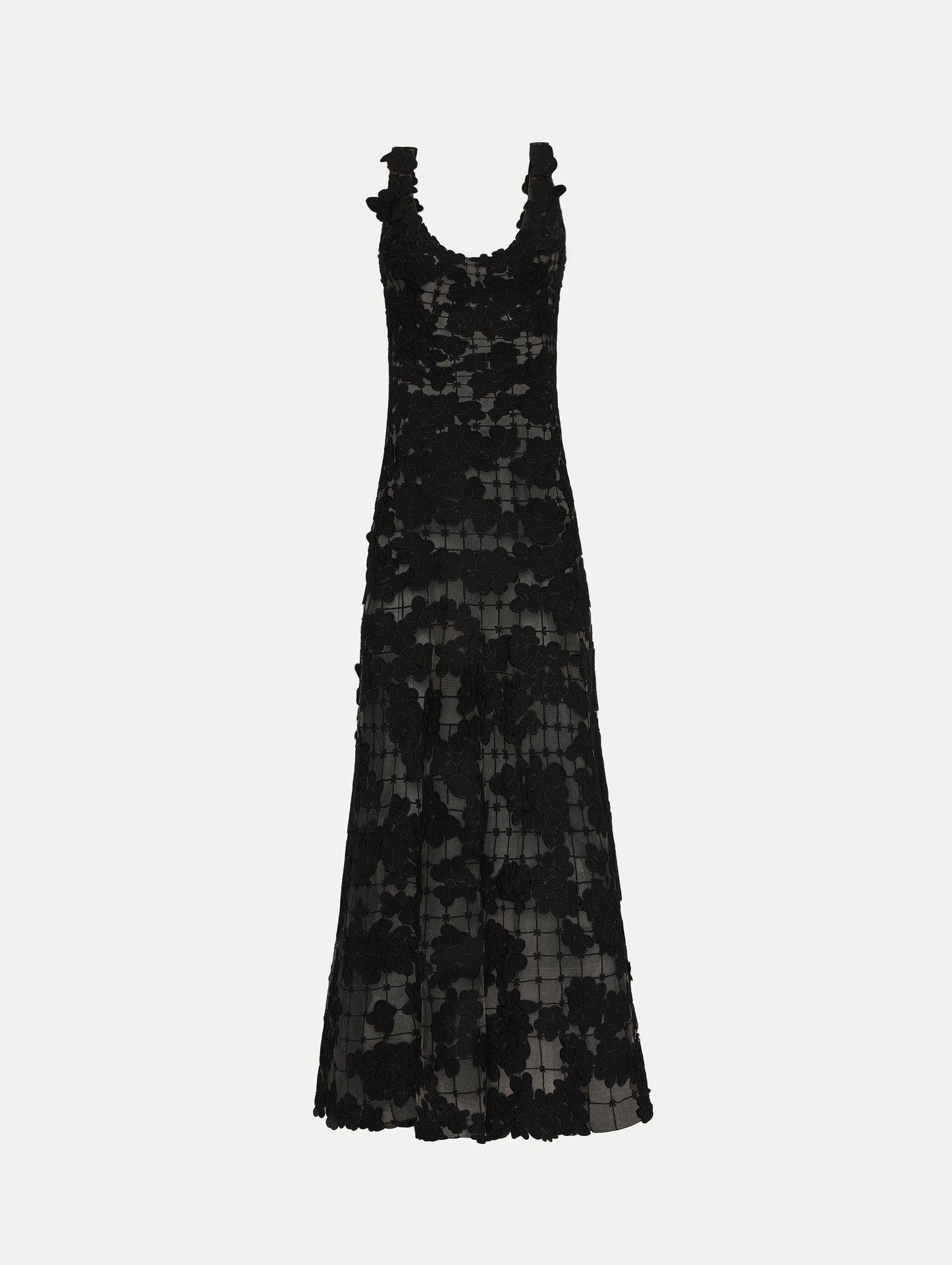 Floral Cutout Threadwork Gown Black / Oscar de la Renta