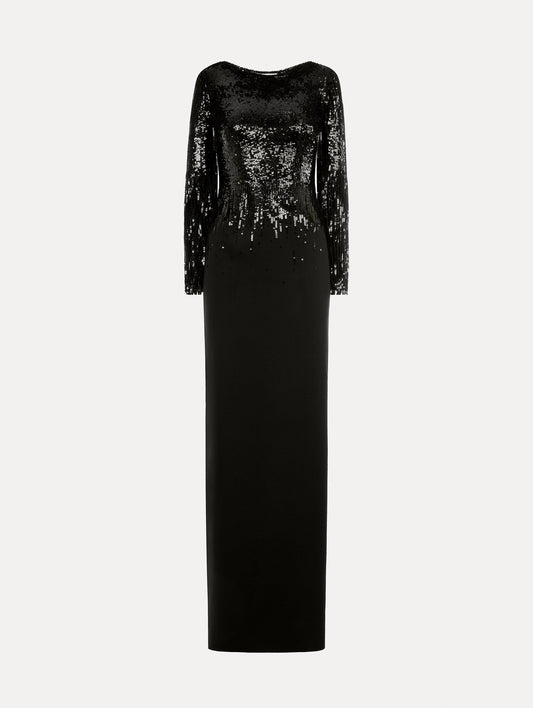 Sequin Fringe Gown Black / Oscar de la Renta