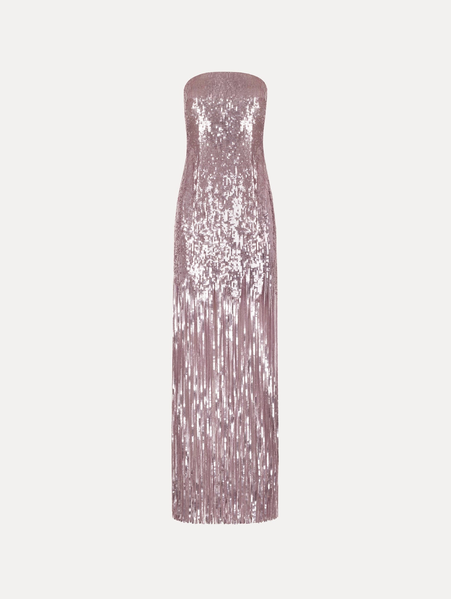 Sequin Fringe Strapless Gown Tulip / Oscar de la Renta
