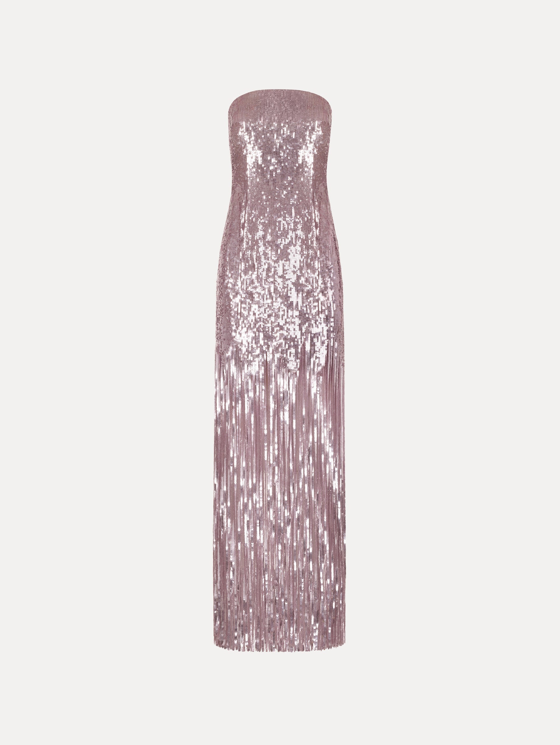 Sequin Fringe Strapless Gown Tulip / Oscar de la Renta