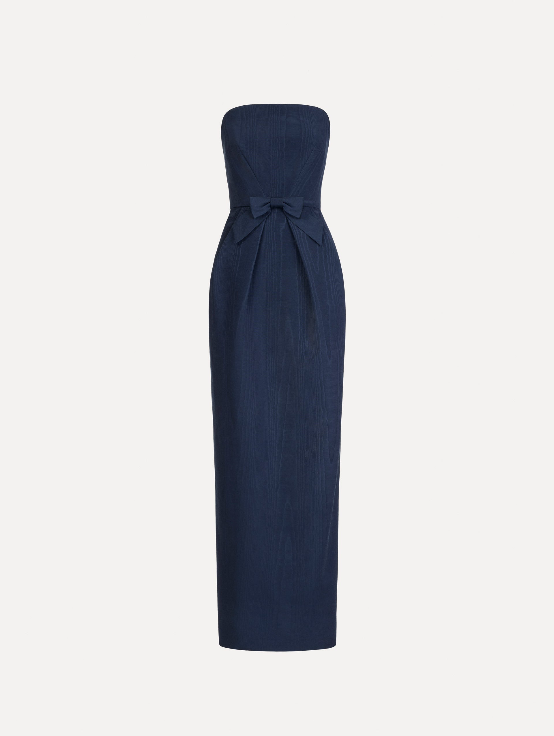 Bow-Detailed Column Gown Navy / Oscar de la Renta