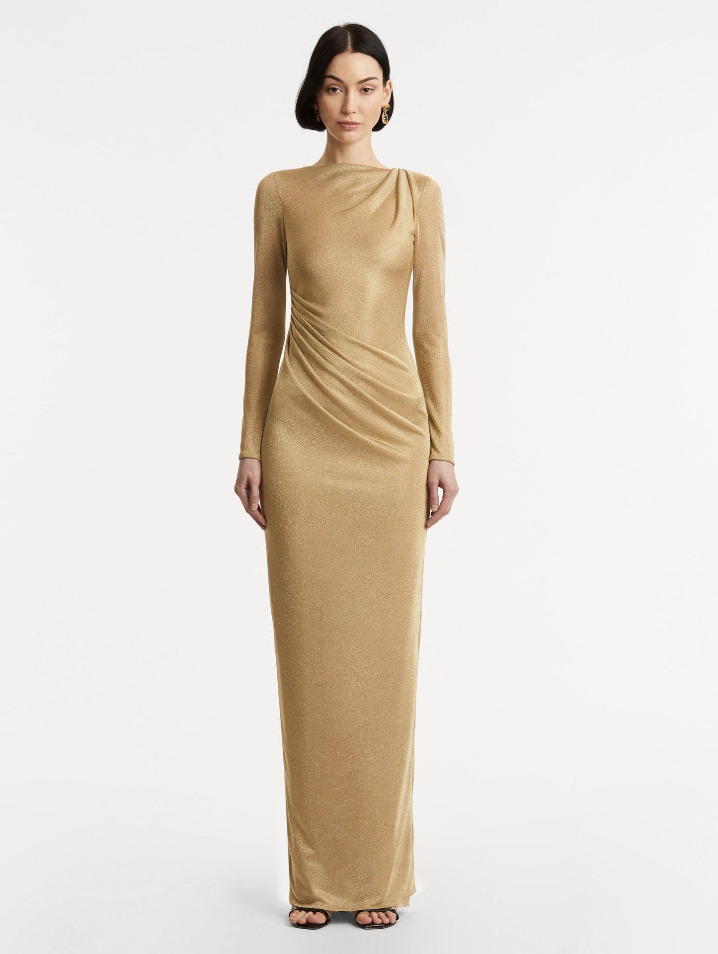 Metallic Jersey Draped Gown Gold / Oscar de la Renta